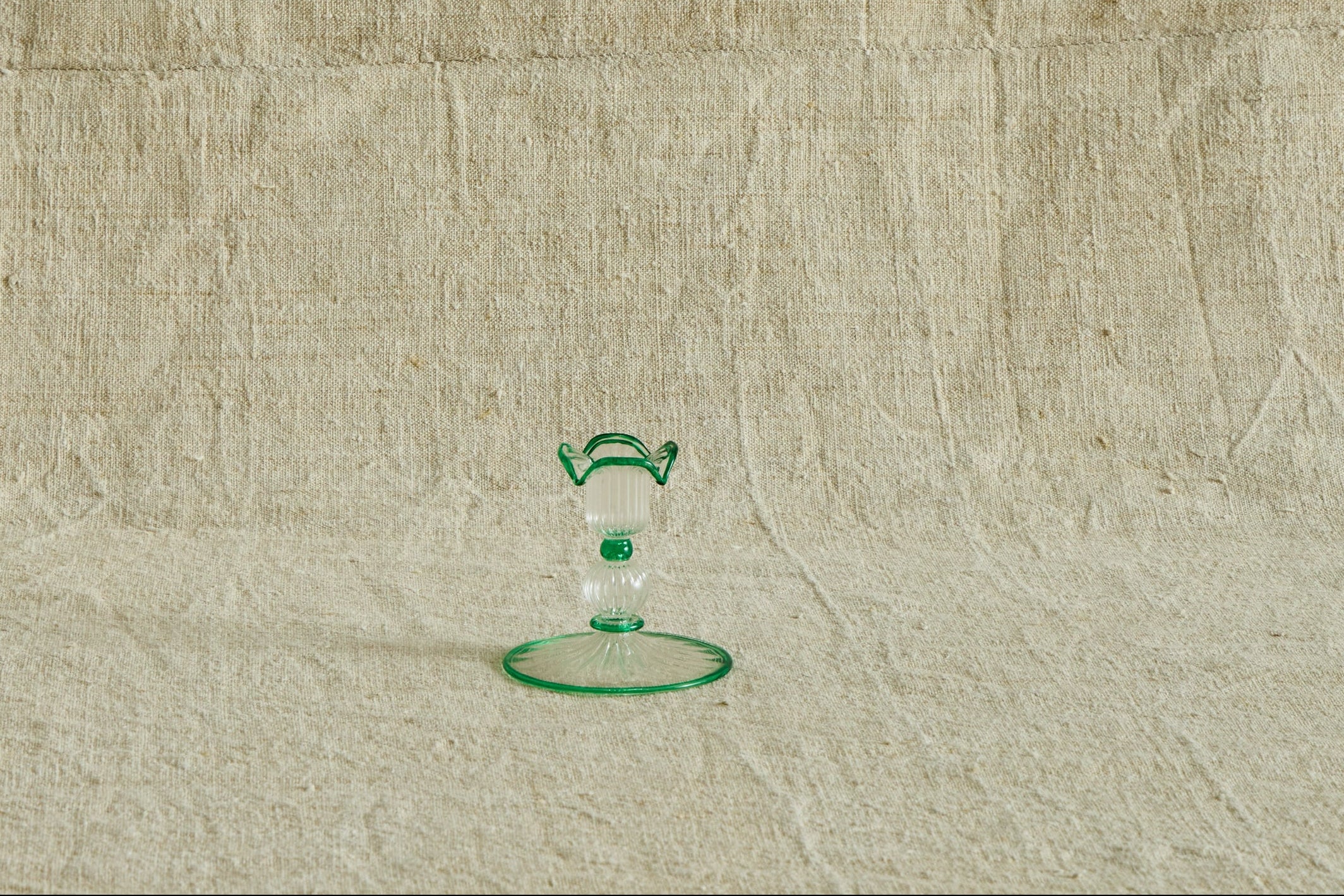 Green Wavy Candleholder
