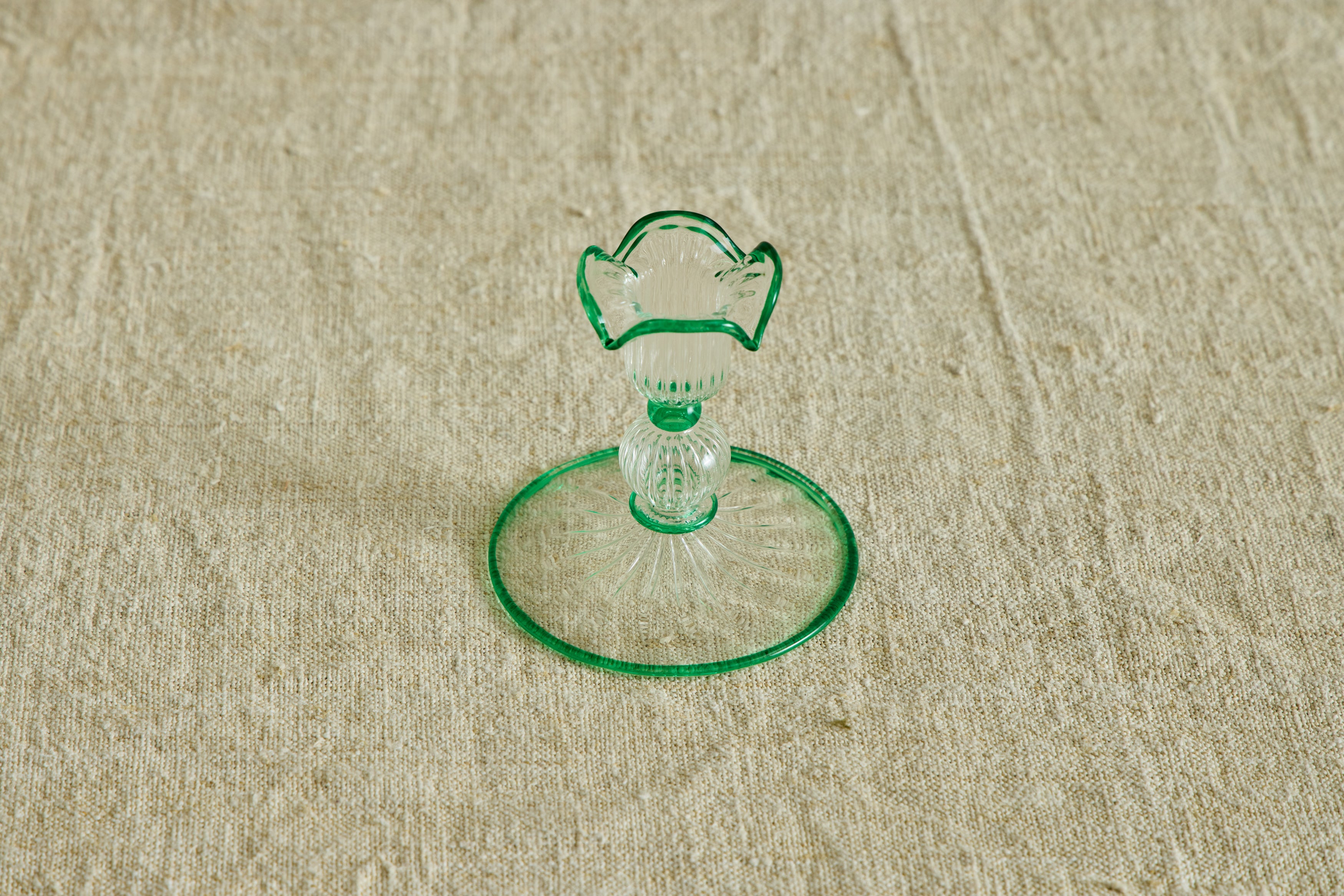 Green Wavy Candleholder
