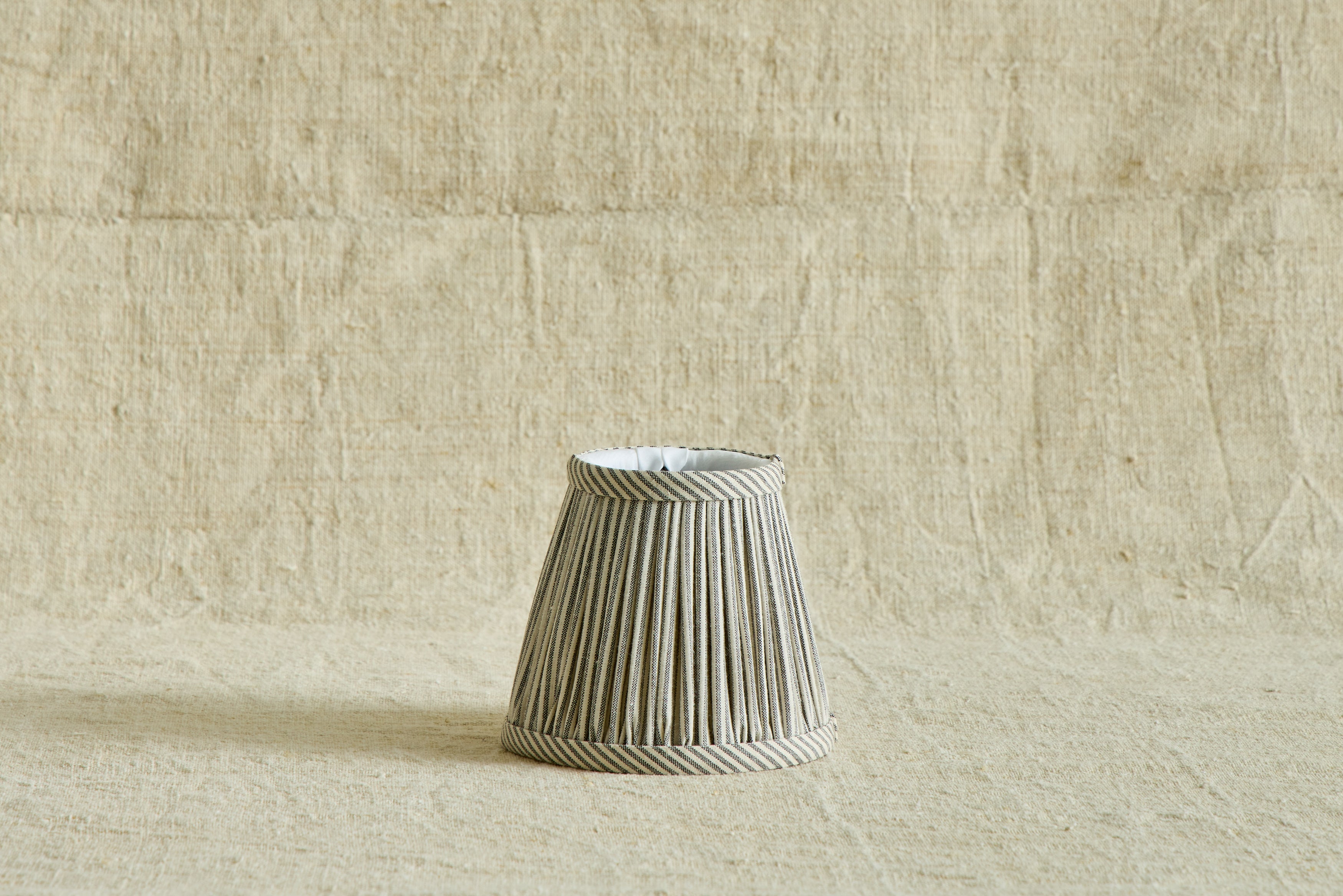 Humbug Brown & White Ticking Pleated Lampshade (Multiple Styles)