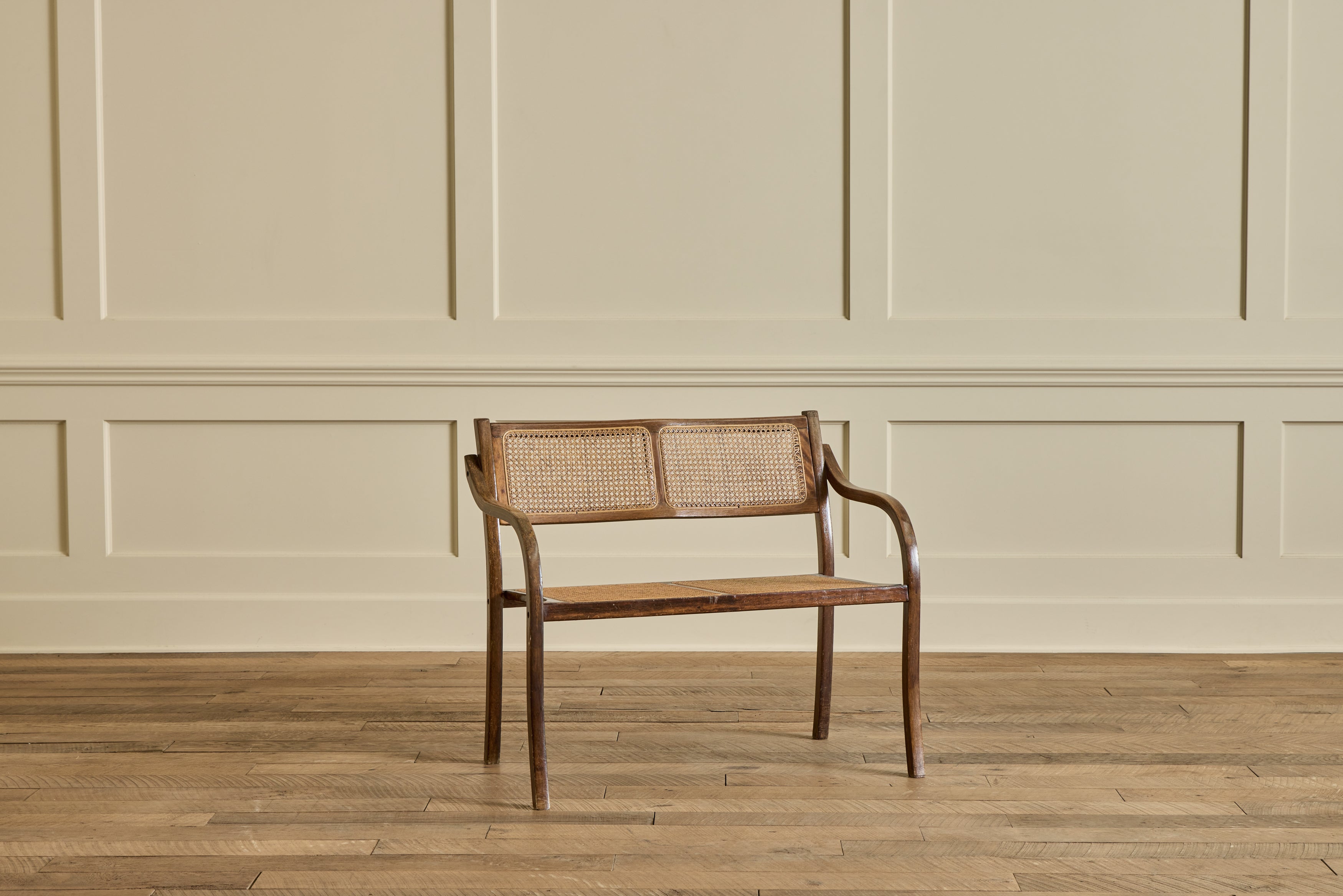 Early American Style Cane Bench