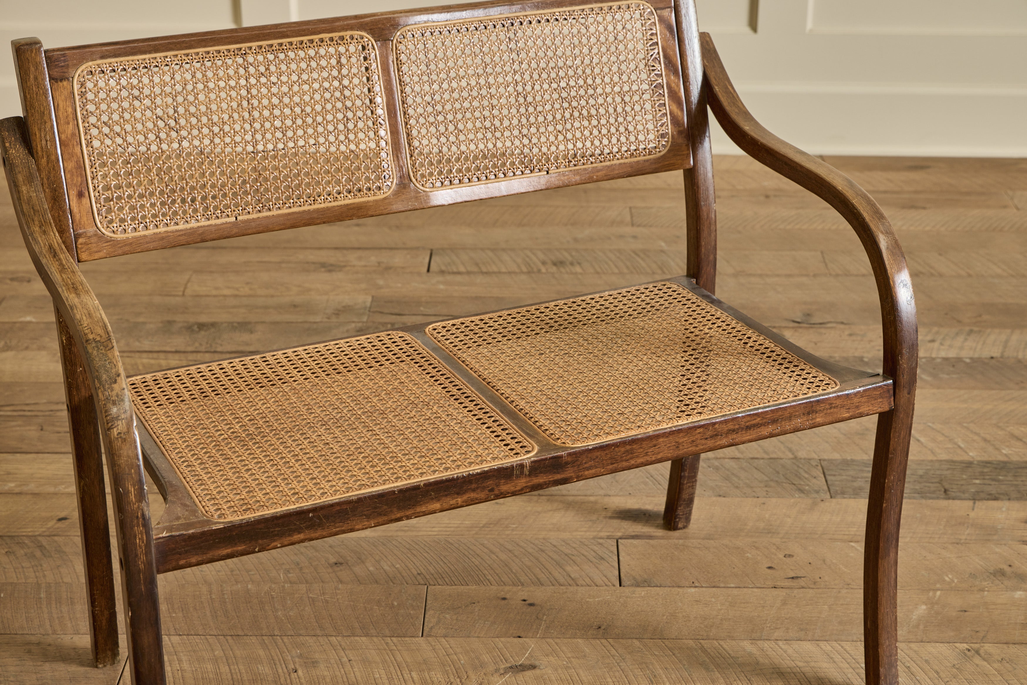Early American Style Cane Bench