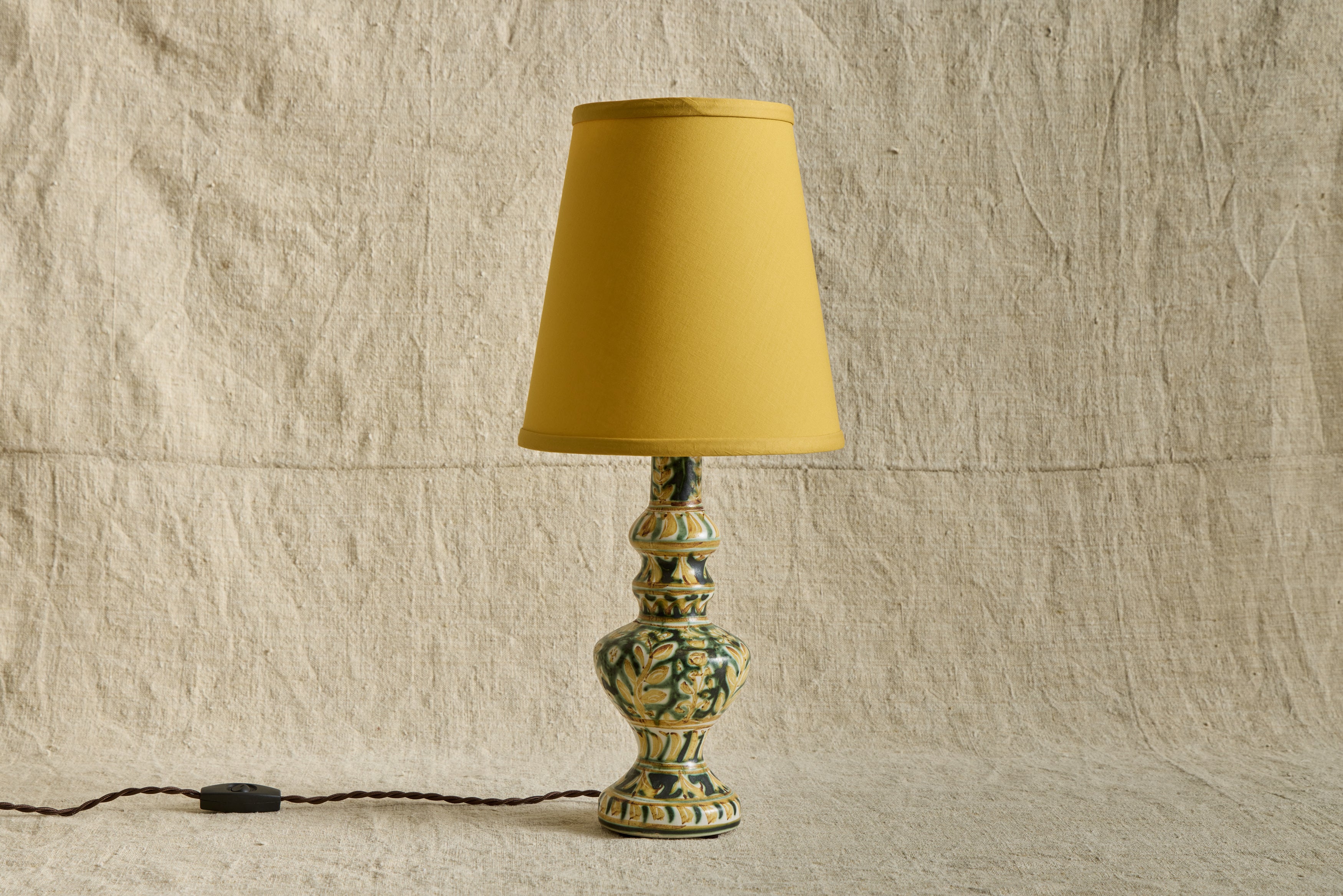Yellow Hand Painted Ceramic Lamp