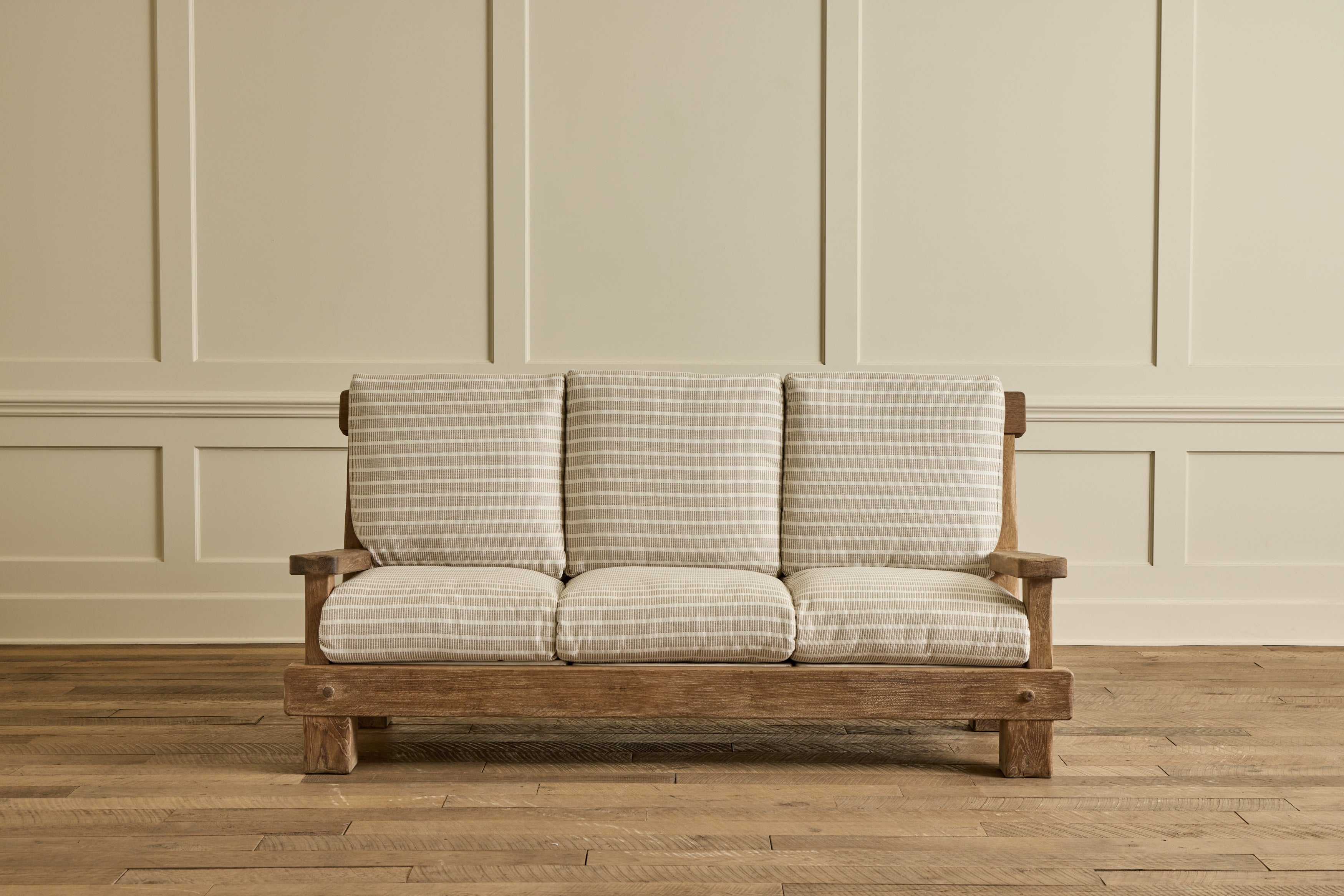 VTG FRENCH OAK BRUTALIST SOFA NO. 1