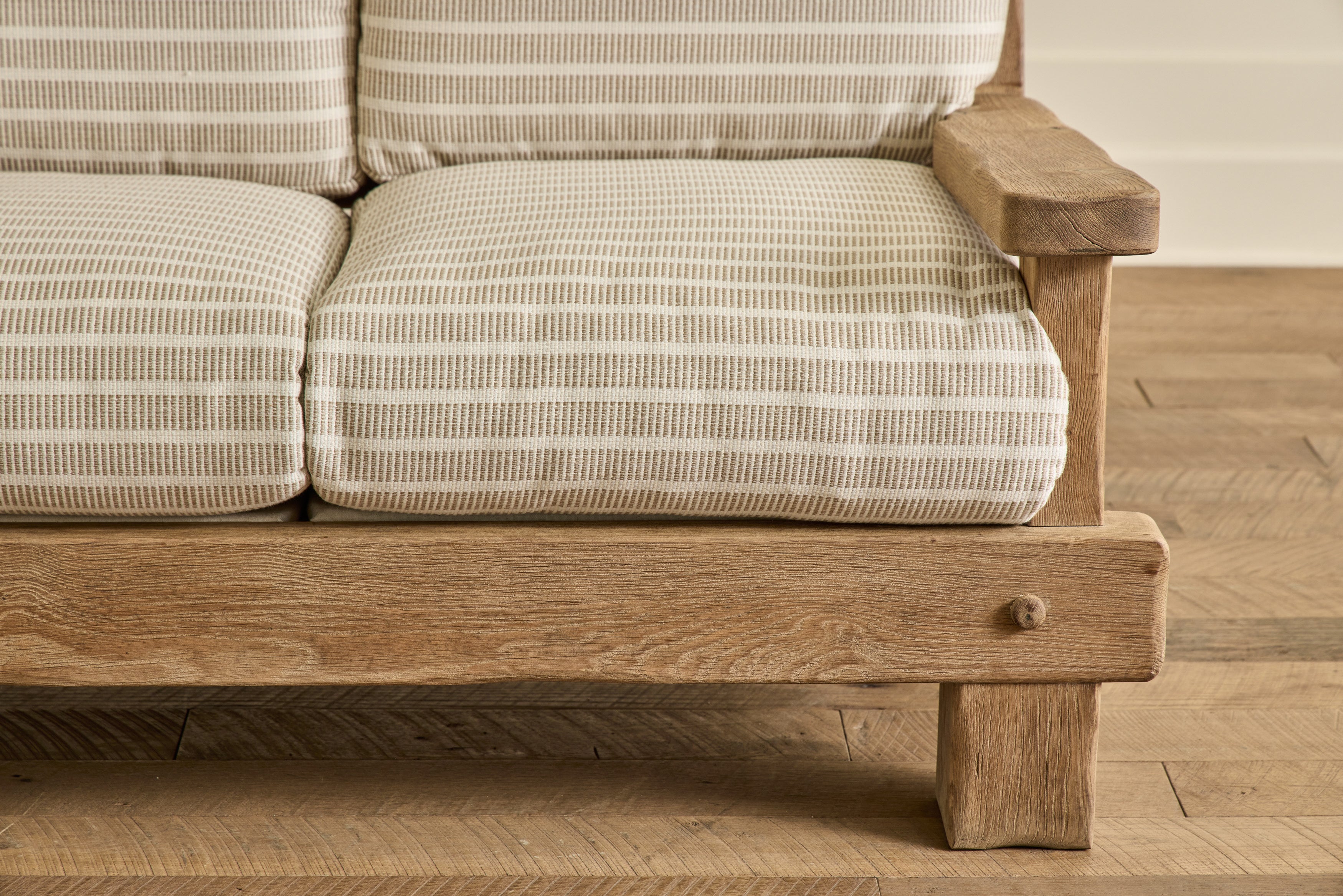 French Oak Brutalist Sofa No. 2