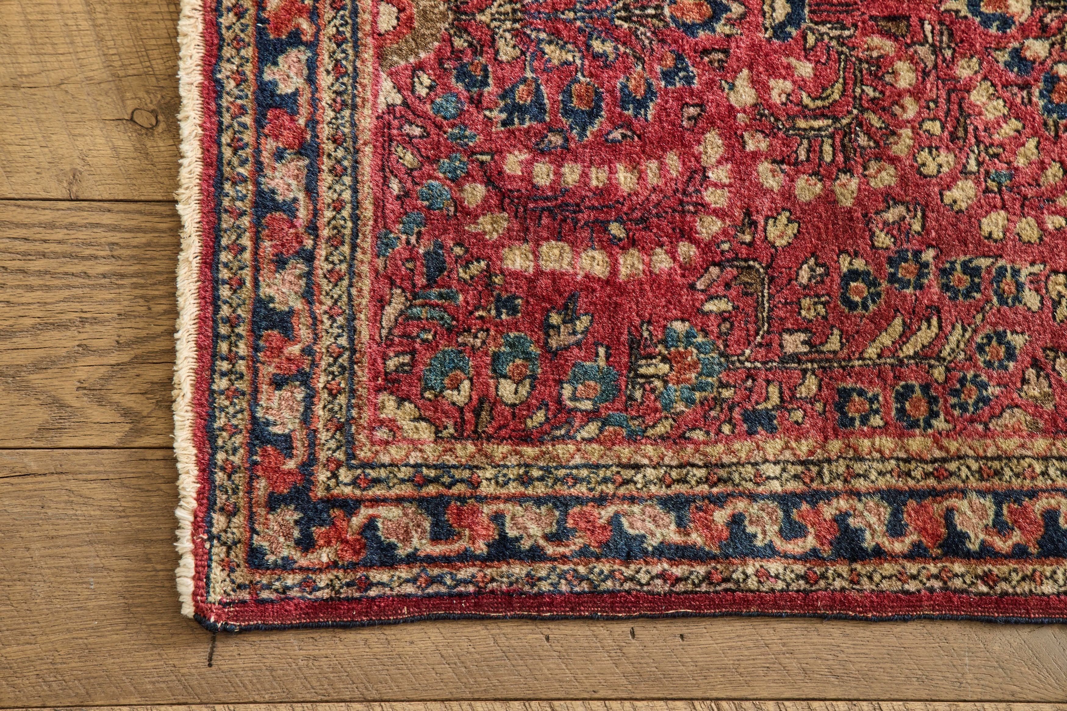 Red Sarouk Throw Rug 2 X 4