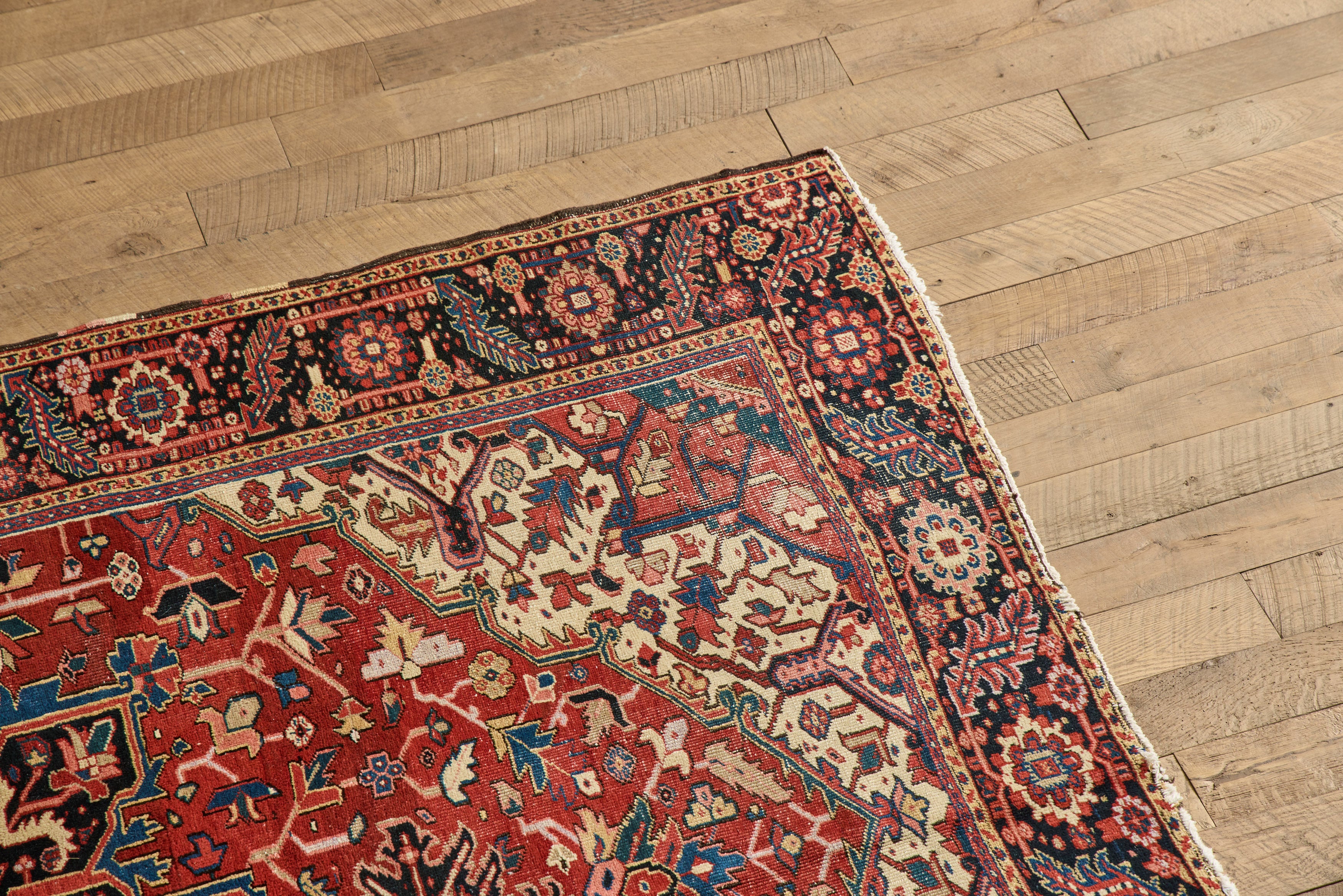 Red & Blue Heriz Rug 8'4 x 11'4