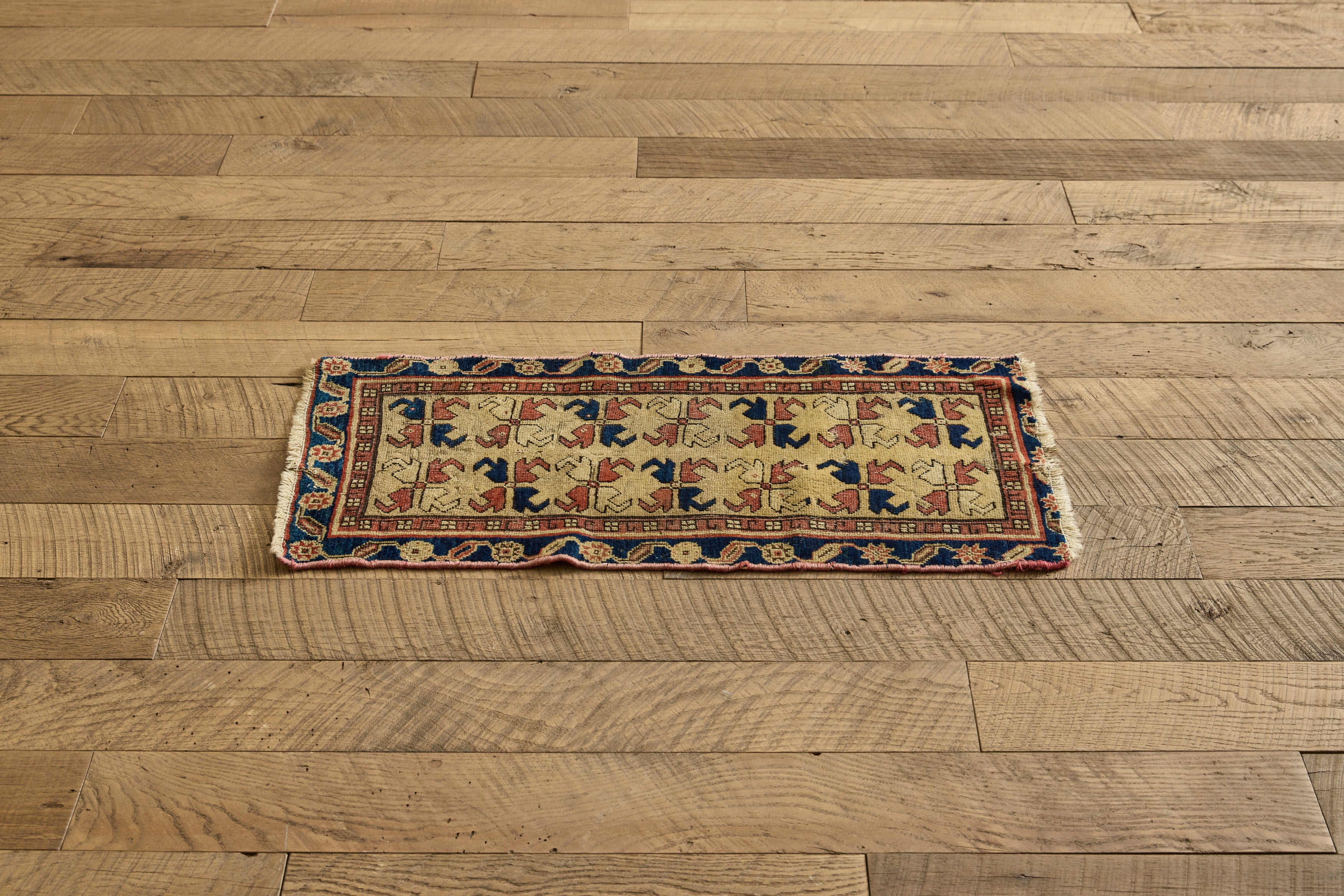 Caucasian Tribal Throw Rug 1'4 X 3