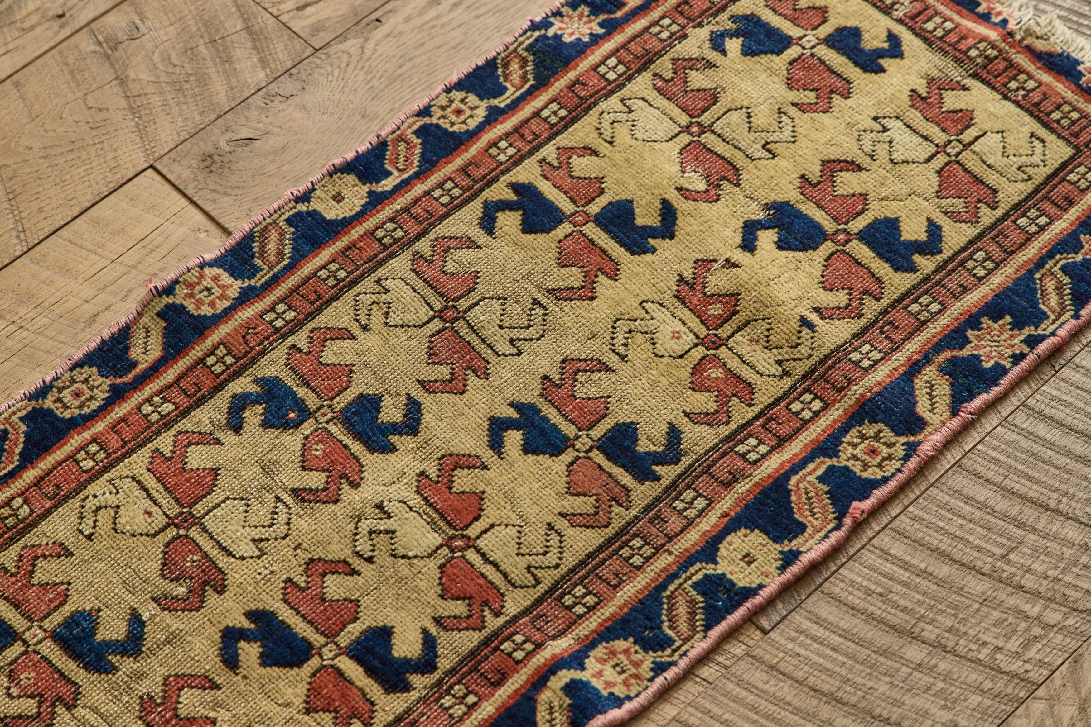 Caucasian Tribal Throw Rug 1'4 X 3