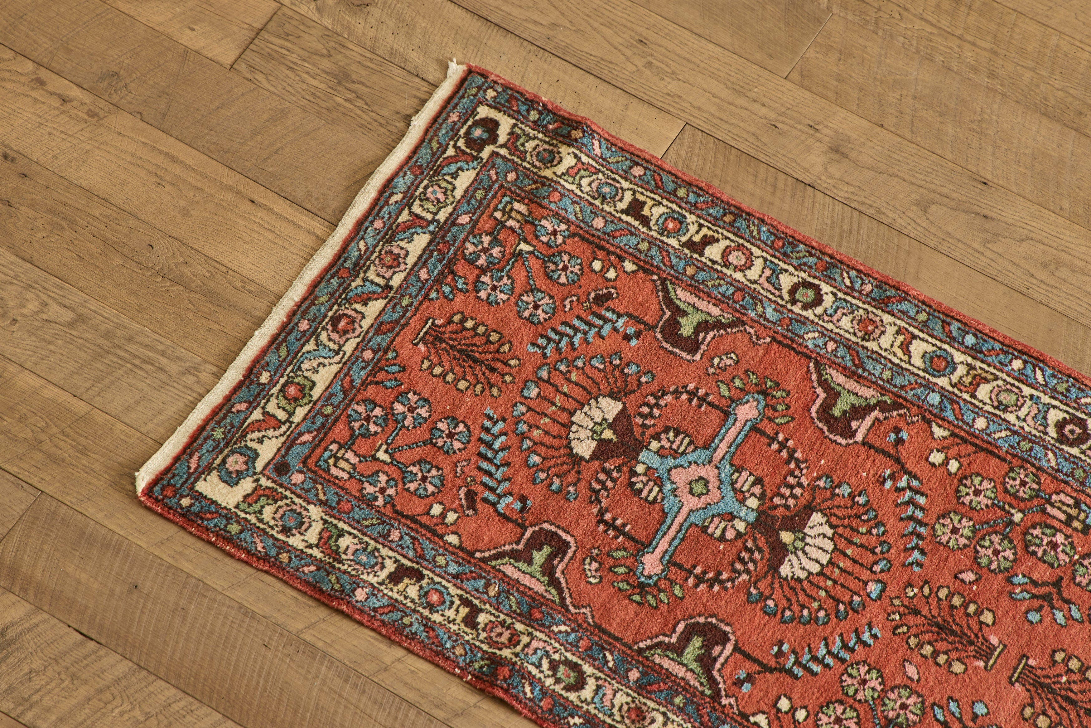 Red & Blue Persian Runner 2'7 x 9'6