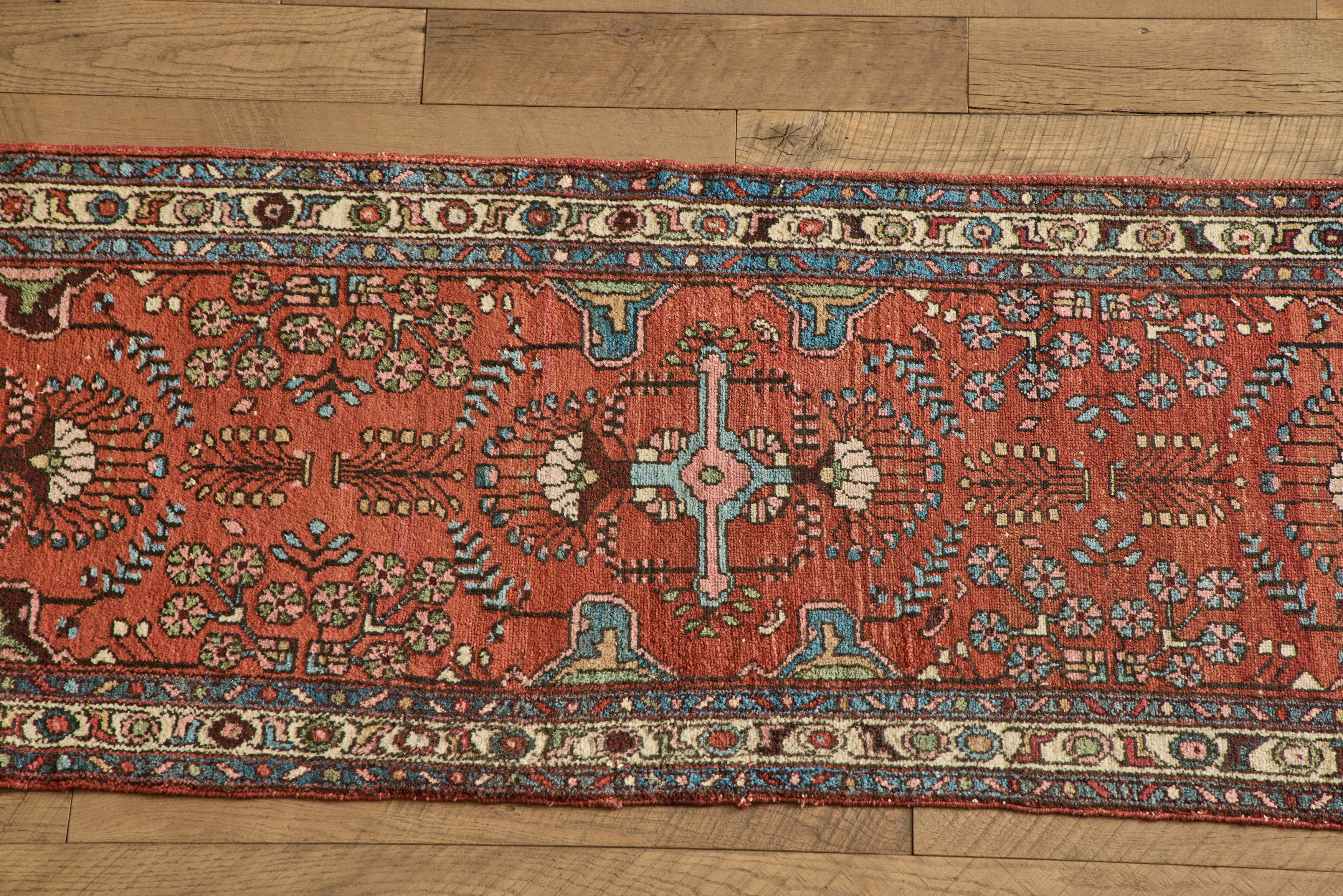 Red & Blue Persian Runner 2'7 x 9'6