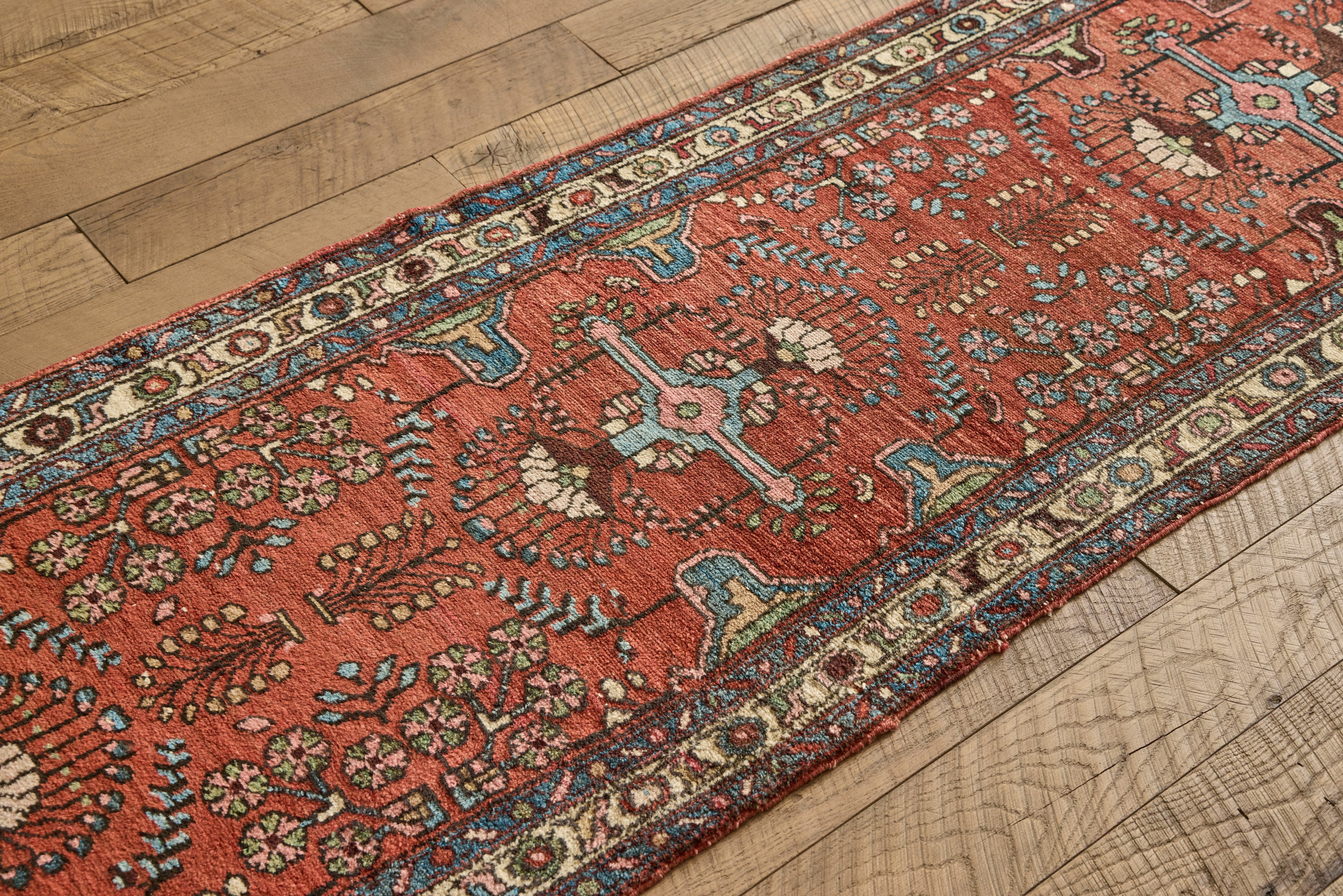 Red & Blue Persian Runner 2'7 x 9'6