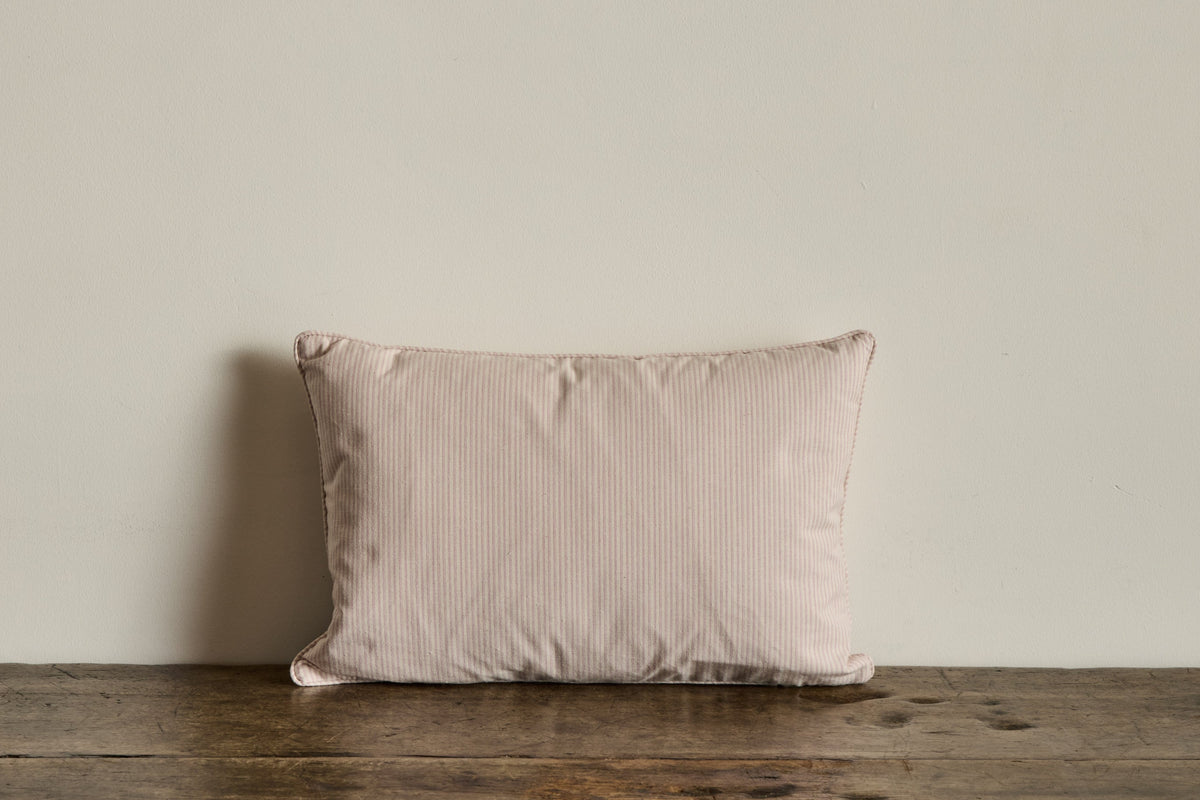 Howe Ticking in Pink/White Pillow