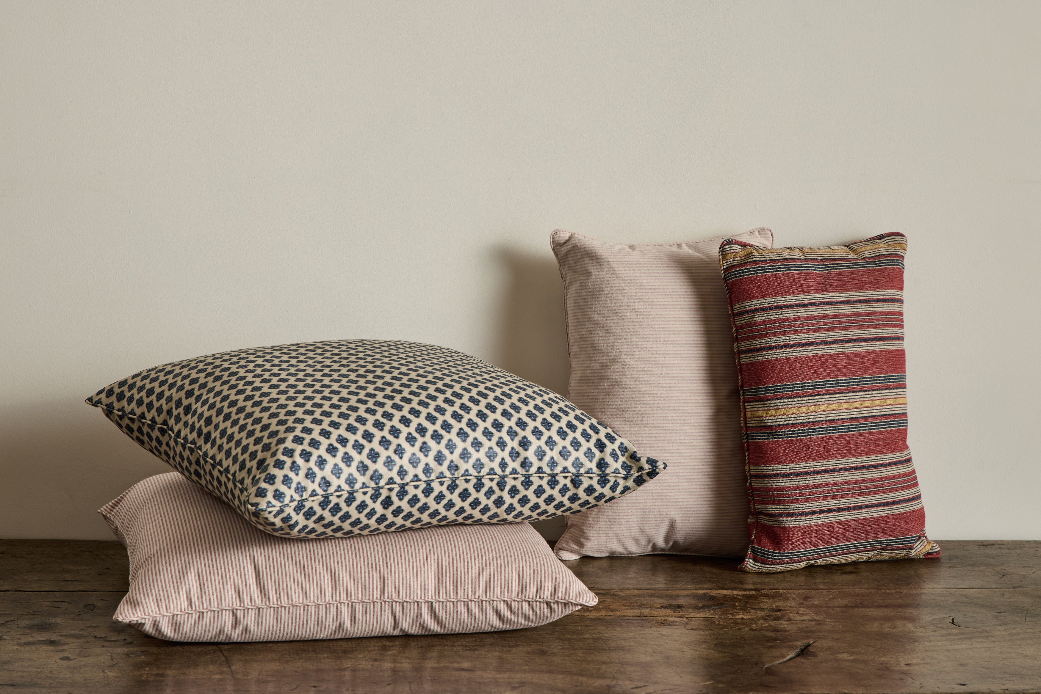 Howe Ticking in Brown/White Pillow