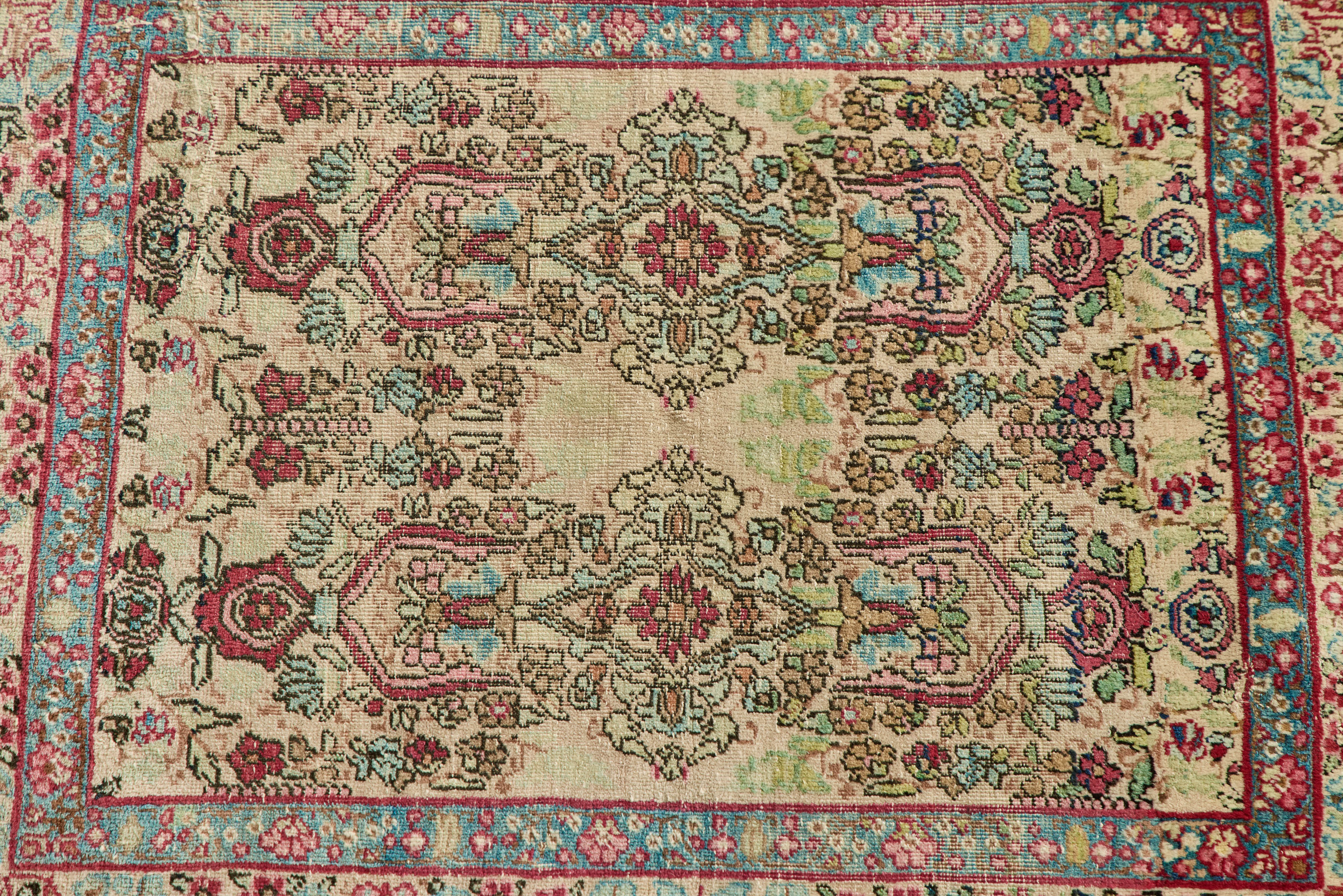 Persian Lavar Kerman Throw Rug 1'10 x 2'5