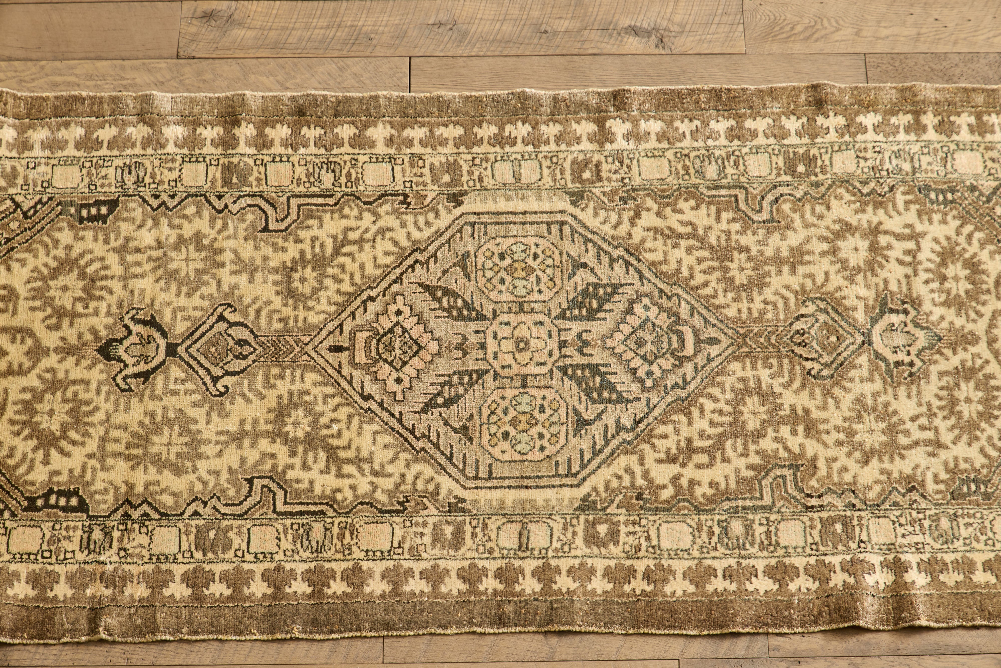 1920s Neutral Persian Runner 3'4 x 11'5