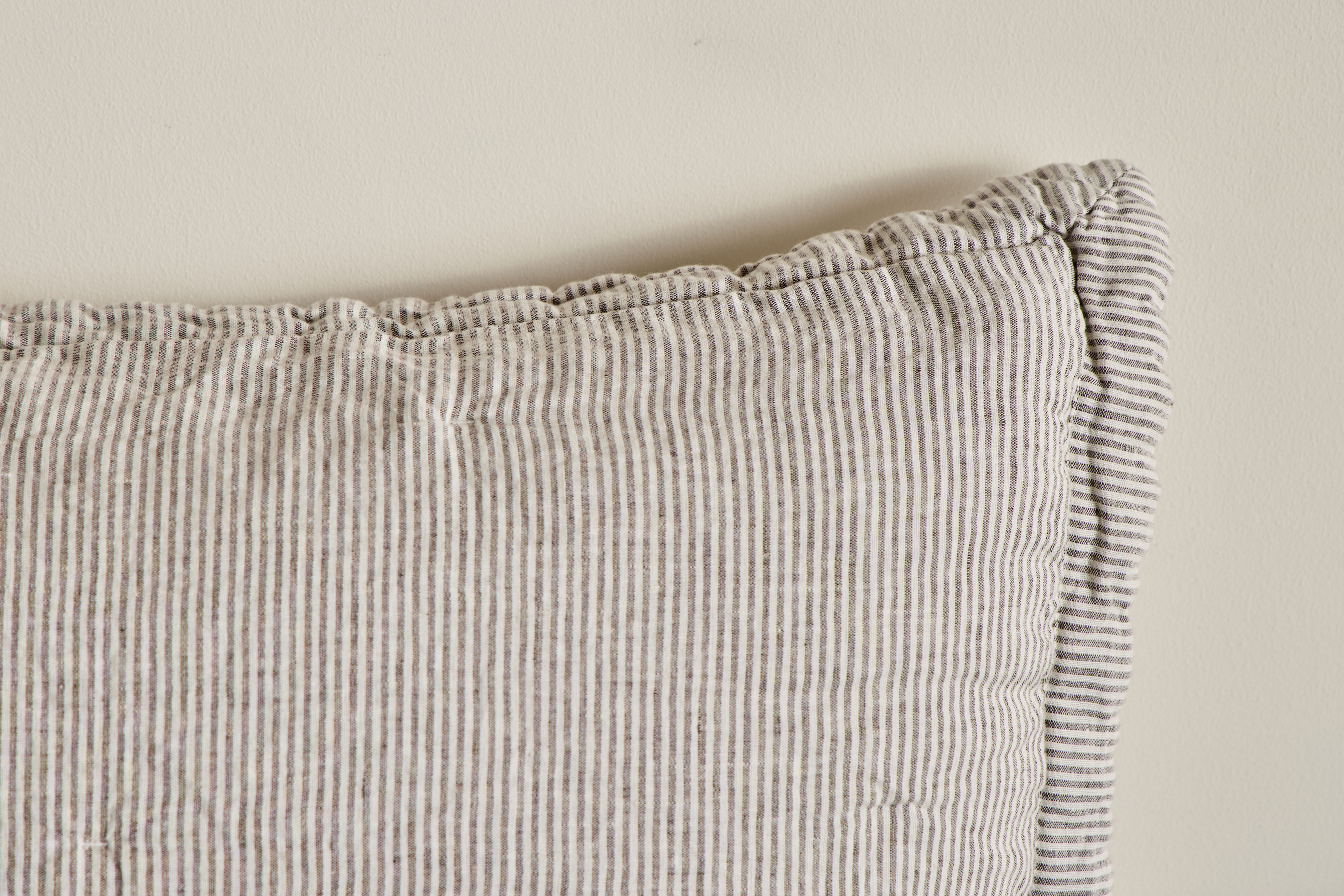 Ticking Stripe Shams in Fog, Set of 2