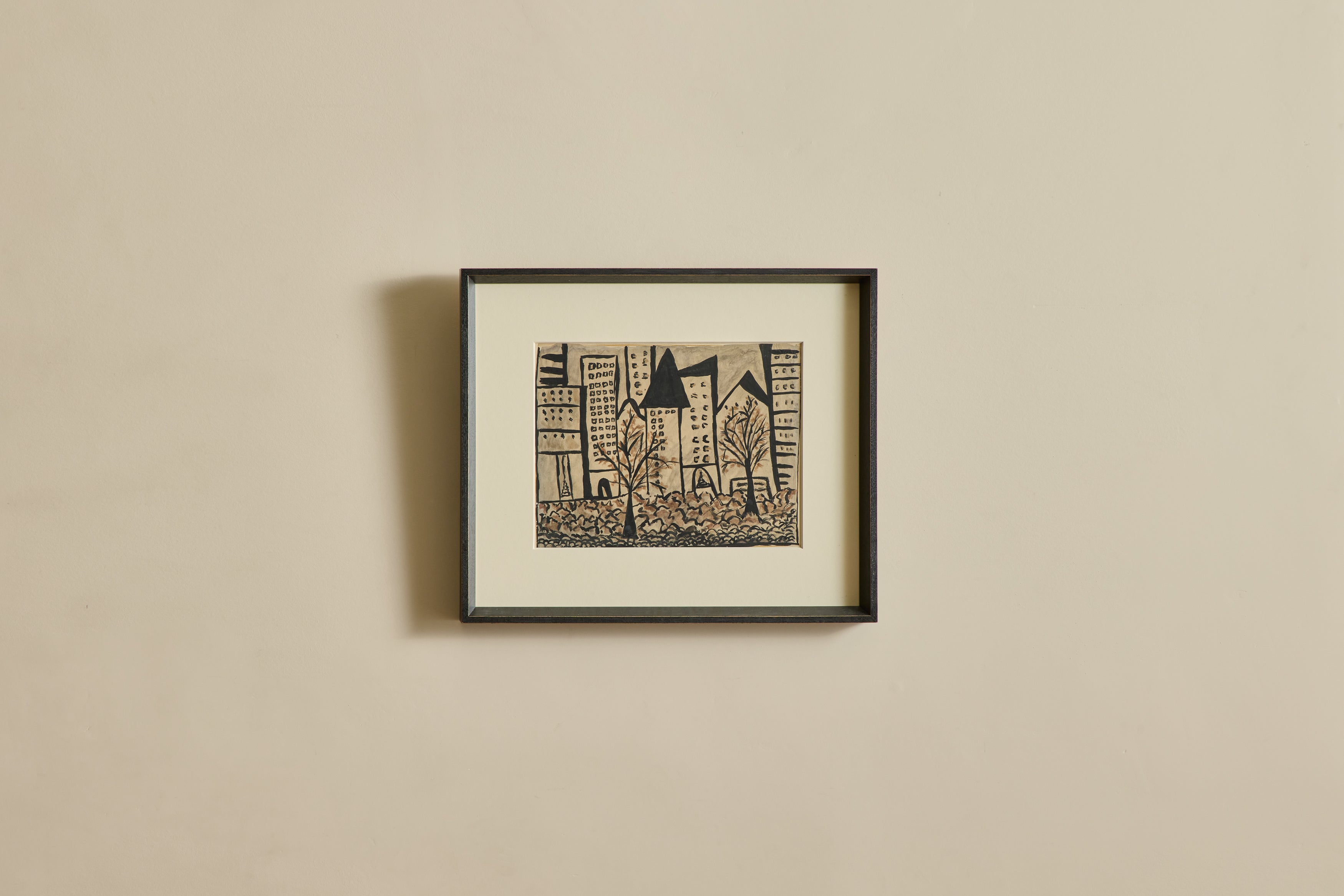 Mid Century Cityscape Painting