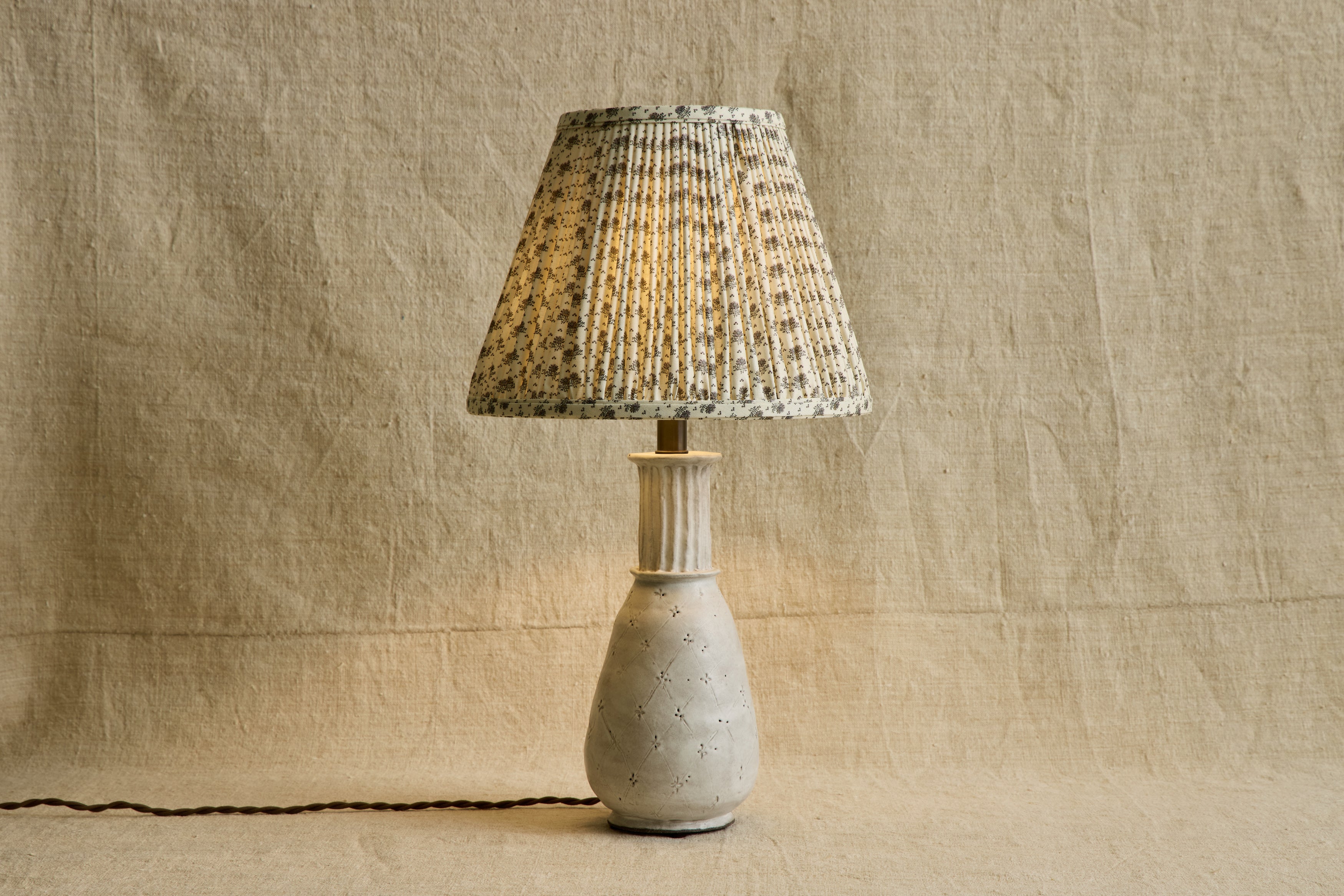 Little Weed Mauve Linen Pleated Lampshade (Multiple Styles)