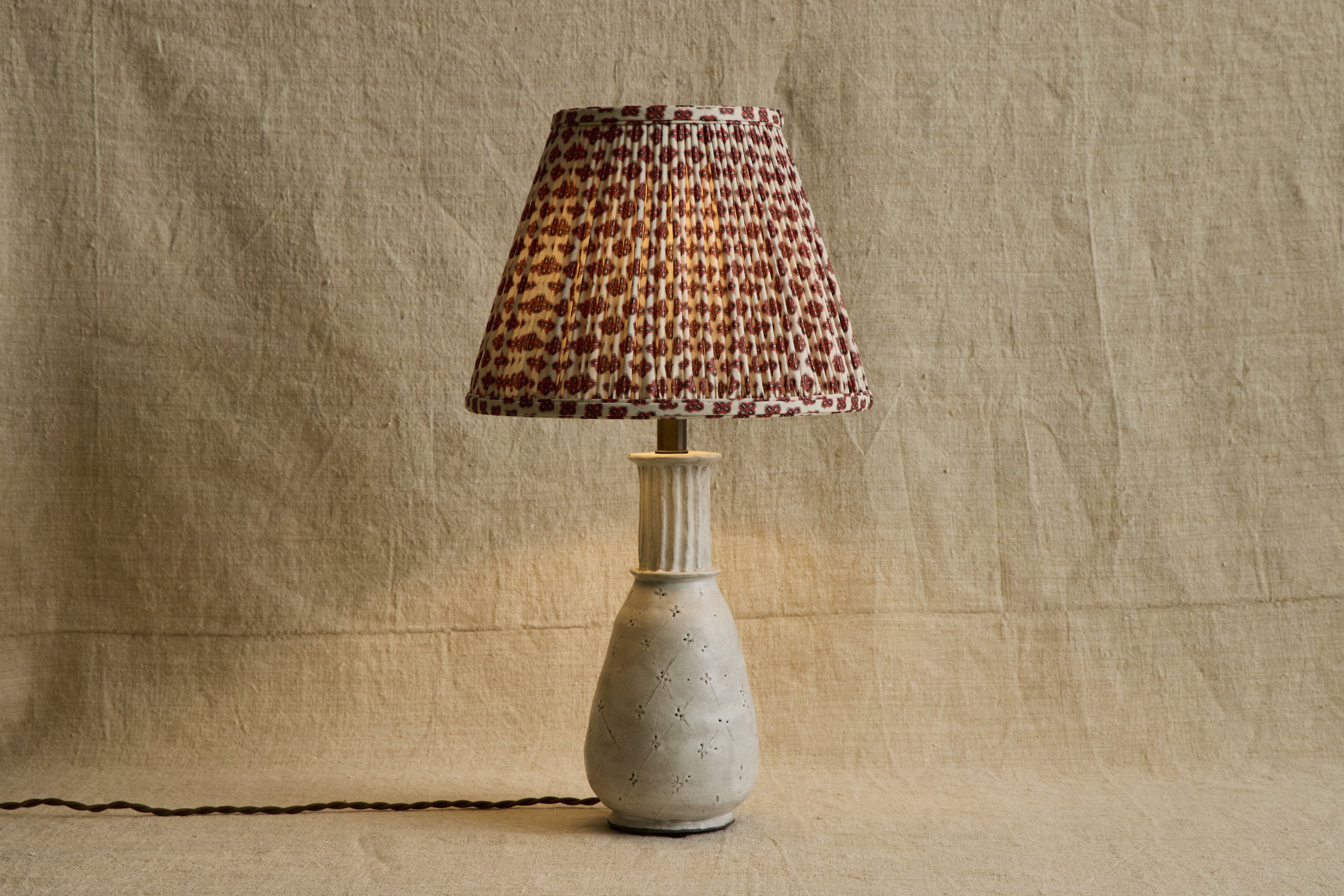 Knurl Brick Linen Pleated Lampshade (Multiple Styles)