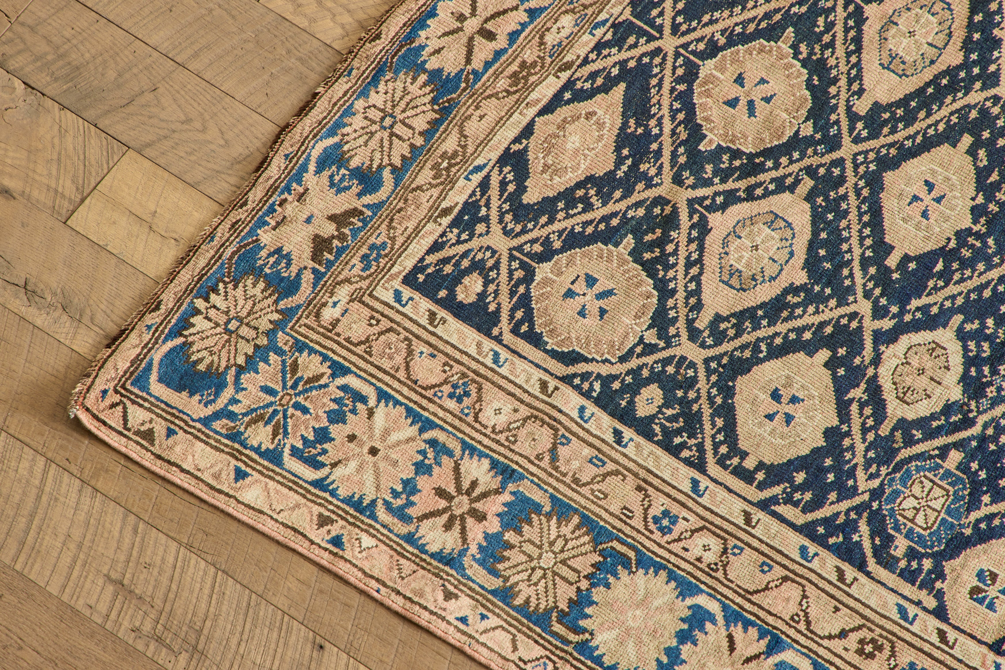 Blue & Beige Caucasian Rug 5'1 x 8'10