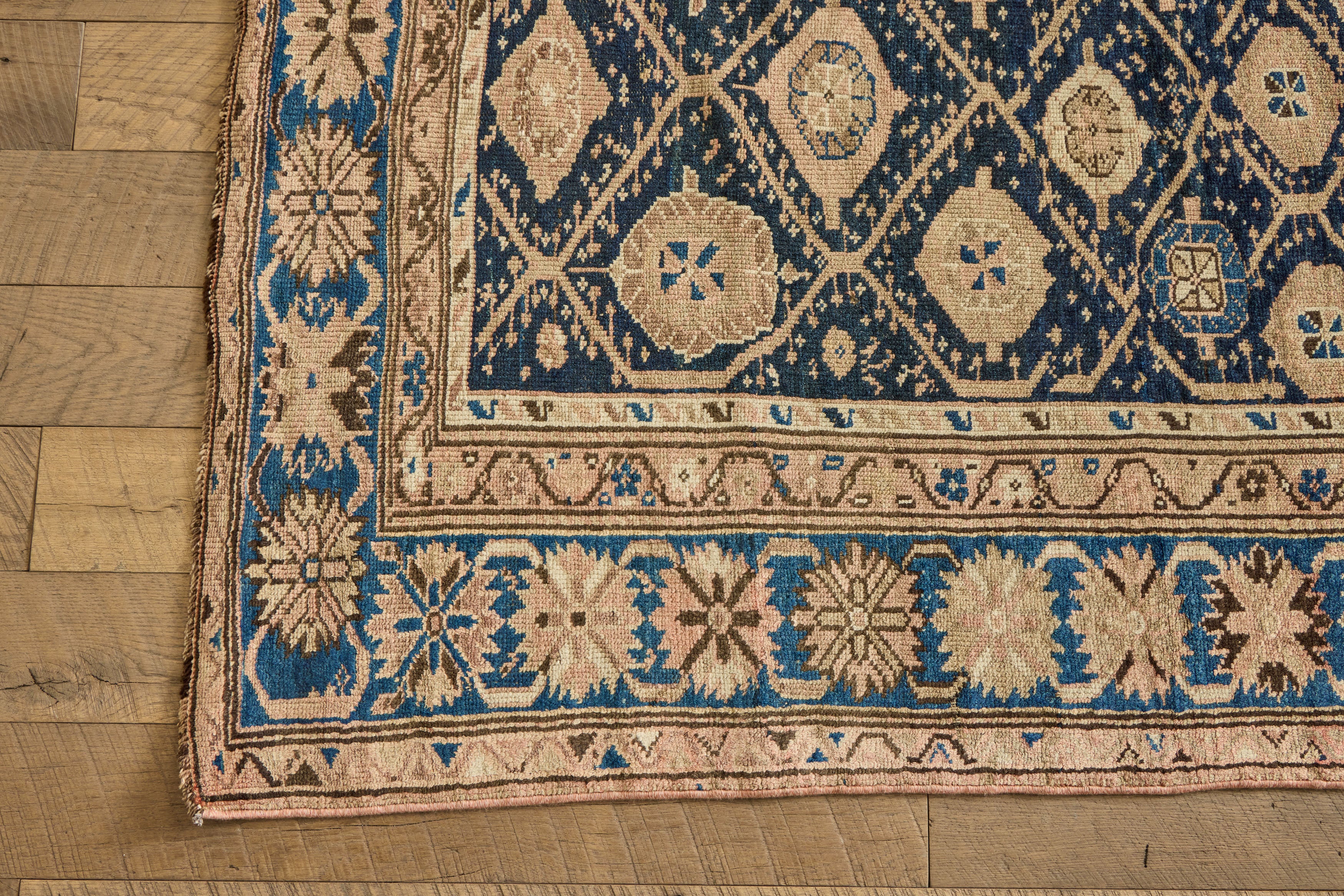 Blue & Beige Caucasian Rug 5'1 x 8'10