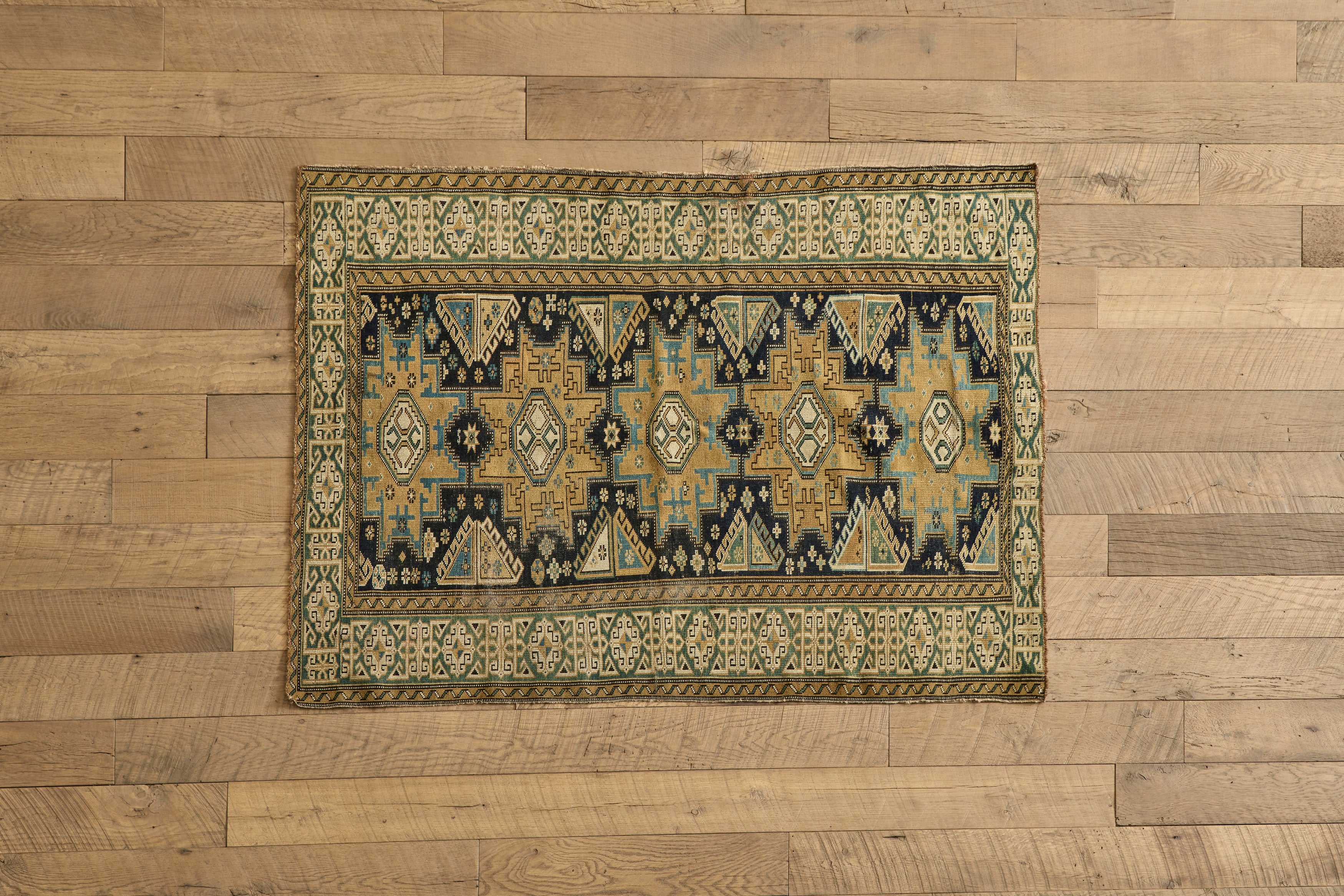 Blue & Gold Scatter Rug 3'7 x 5