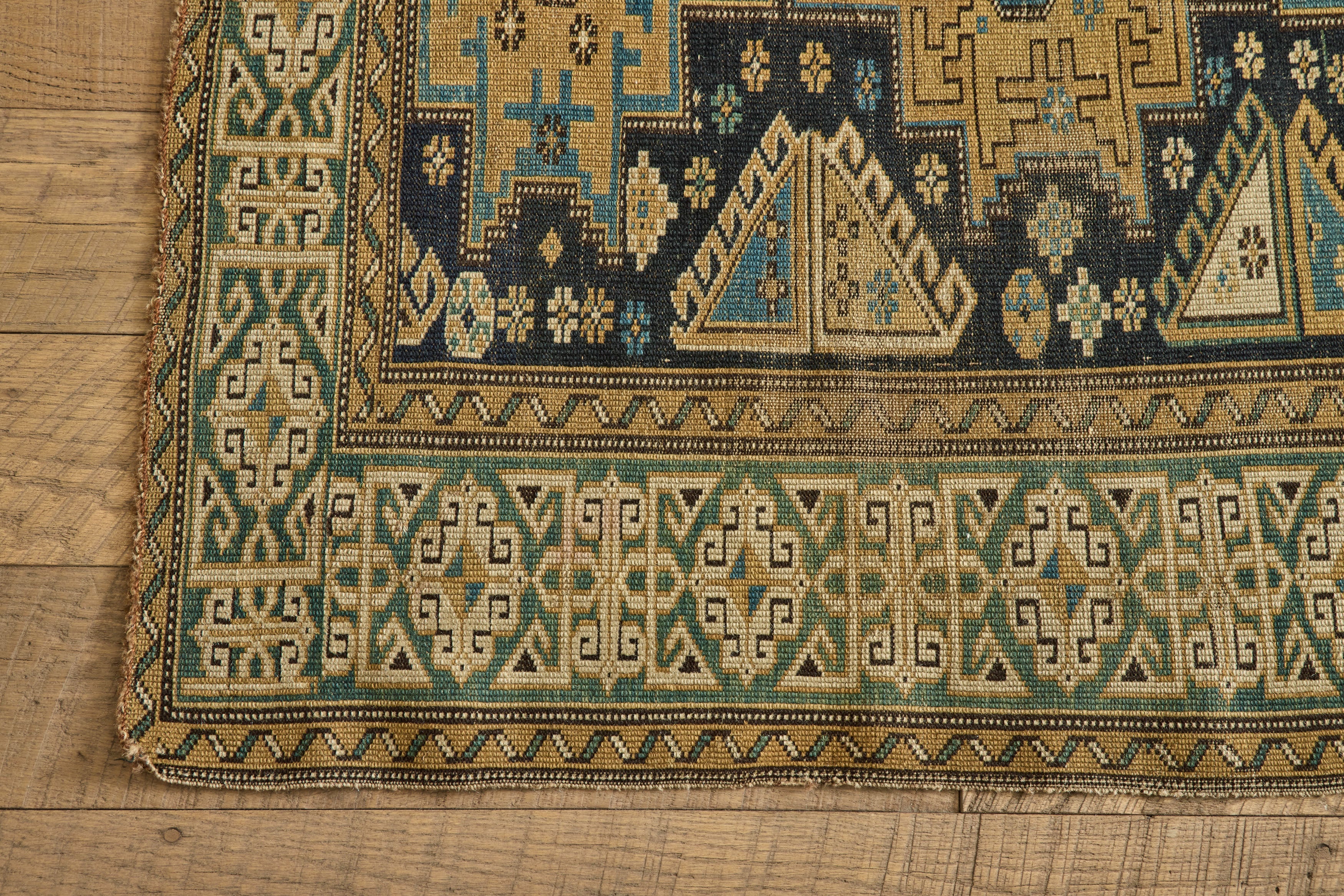 Blue & Gold Scatter Rug 3'7 x 5