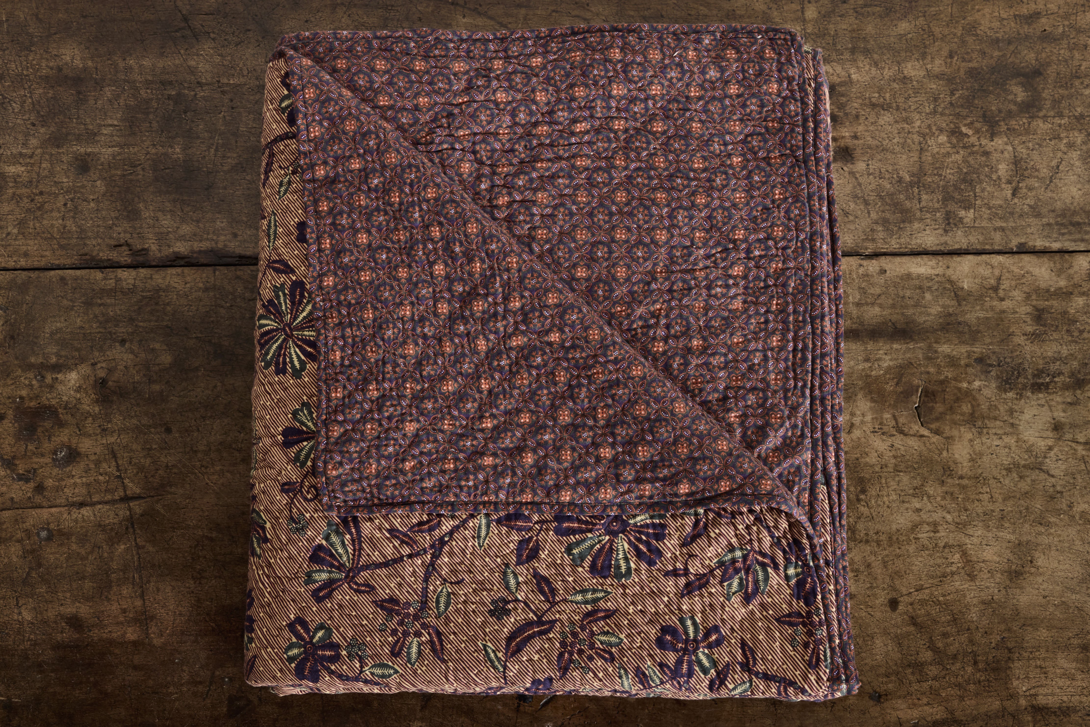 Aubergine Hash Stripe Quilt