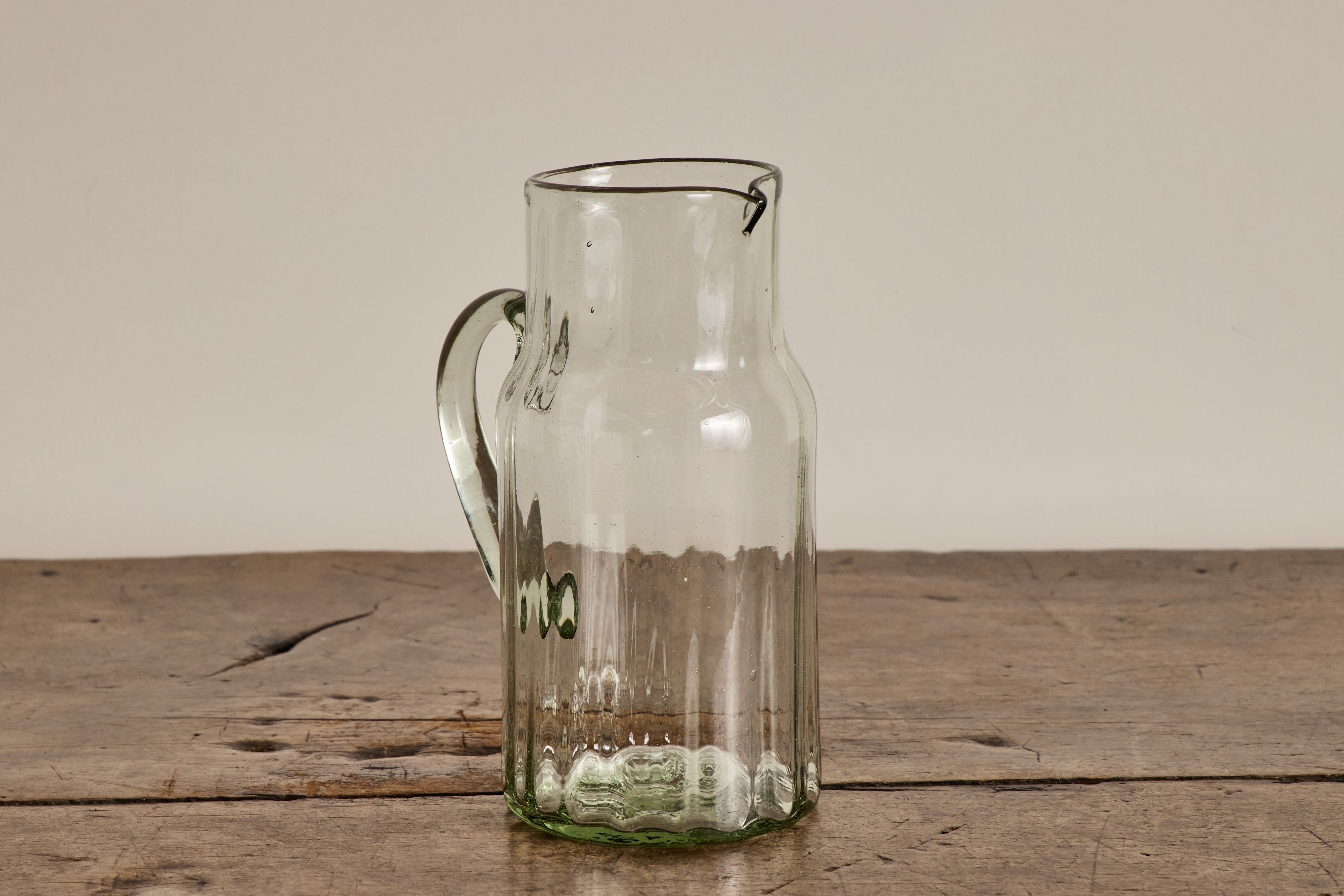 Ribbed Glass Pitcher (Multiple Sizes)