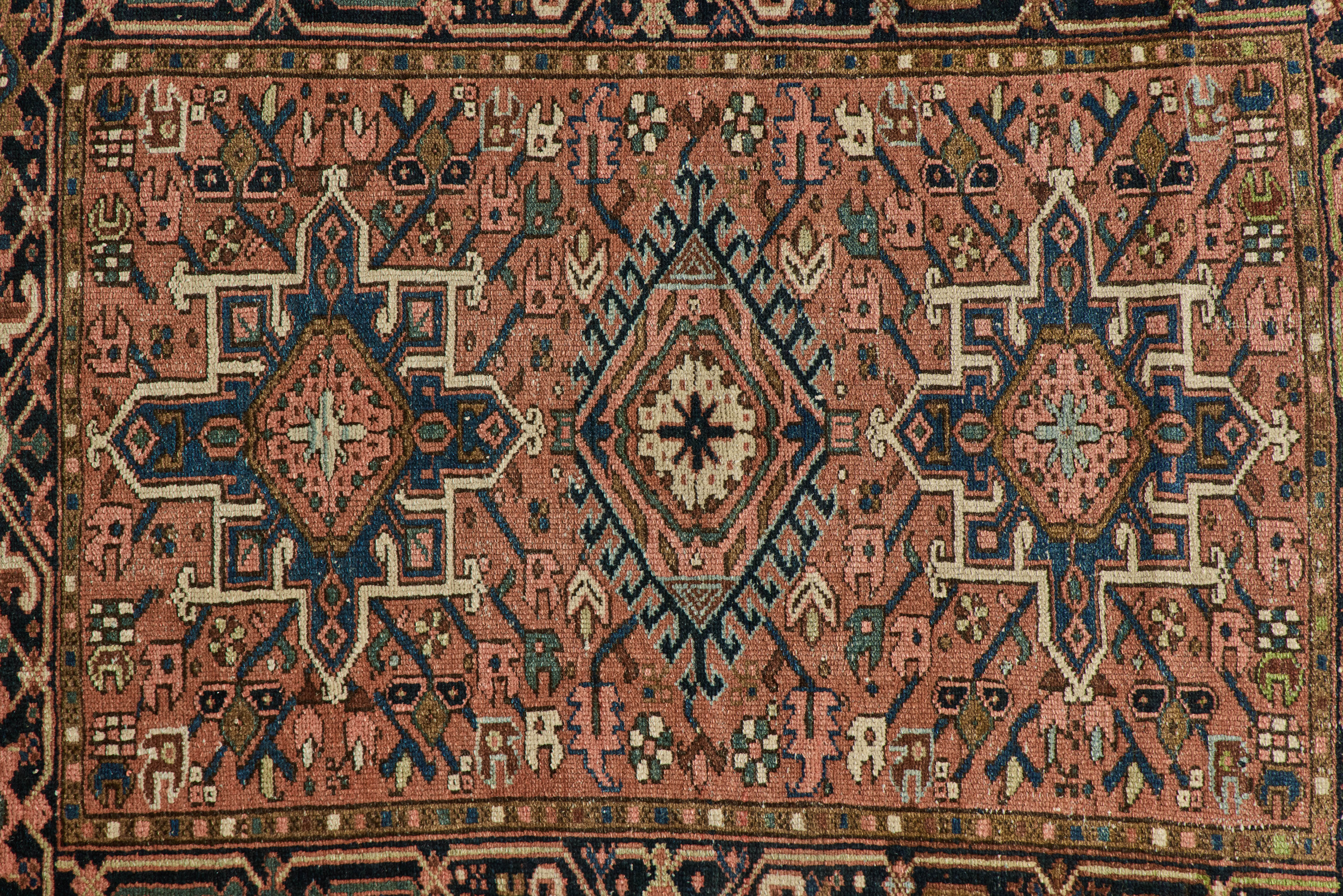 Pink Heriz Throw Rug 3’4 X 4’2