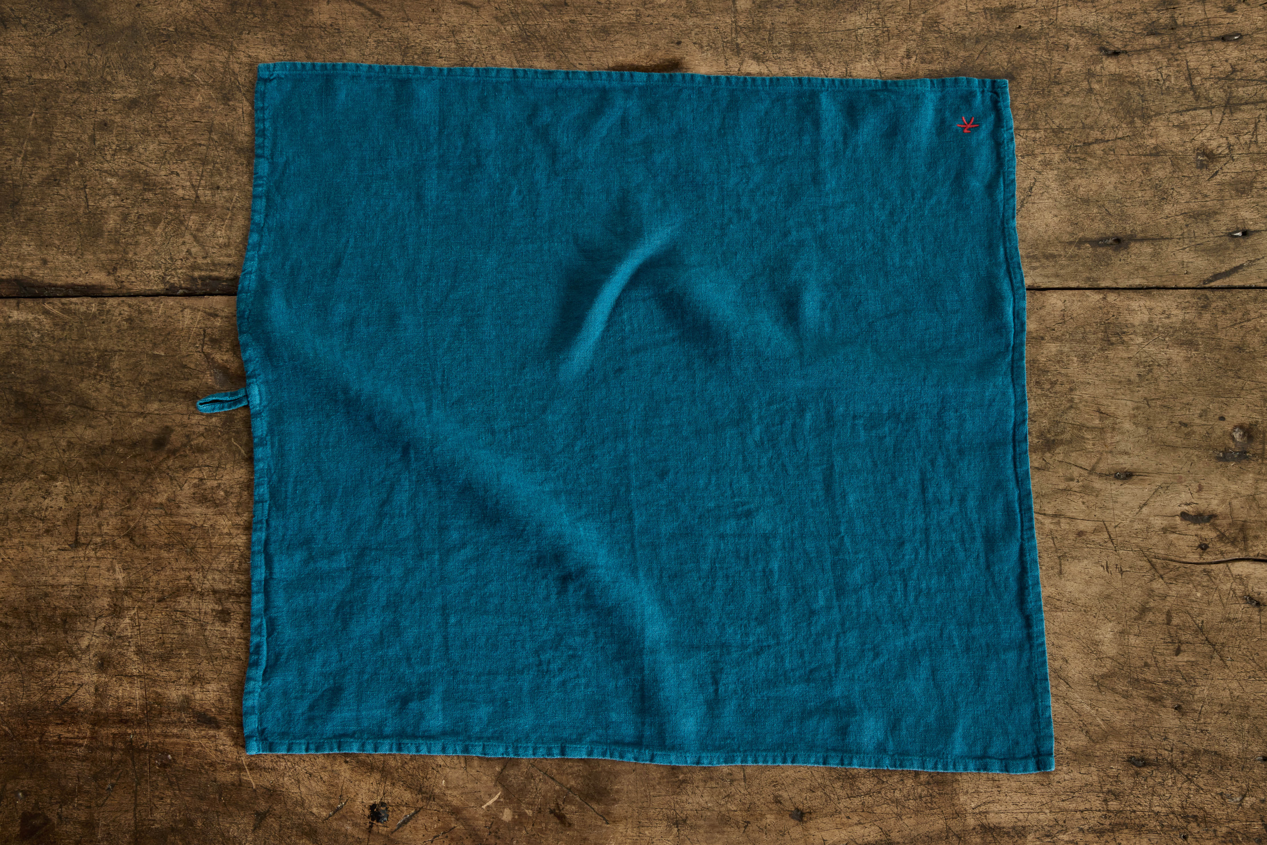 Linen Dish Towel in Petrol Blue