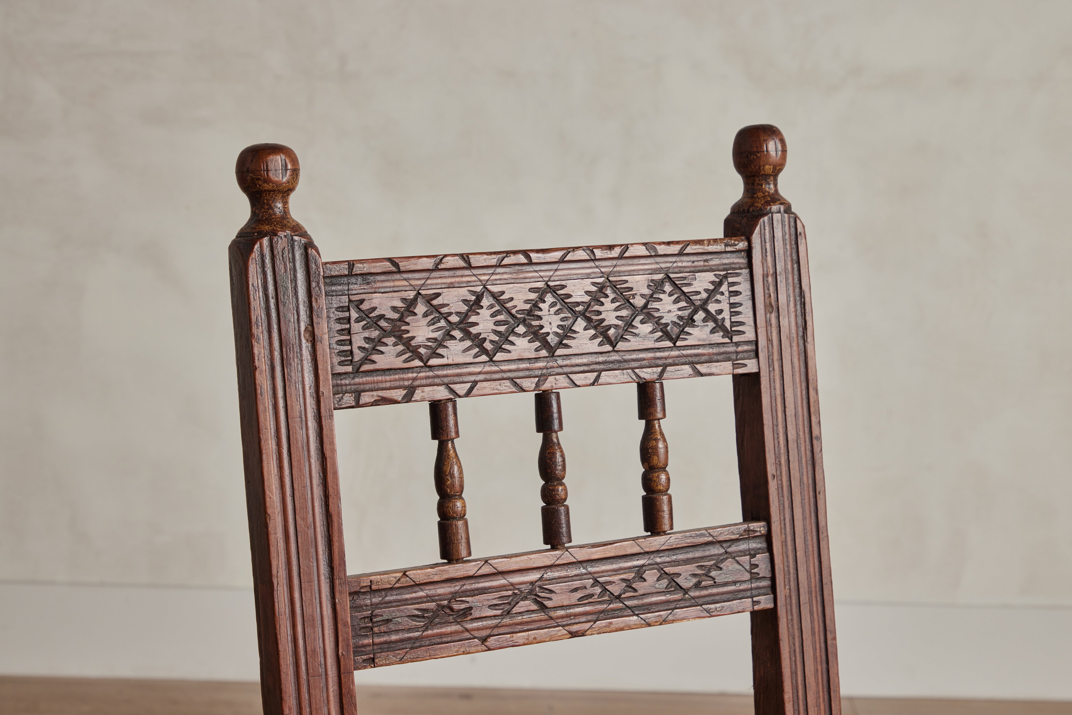 Set of 7 Carved Dining Chairs