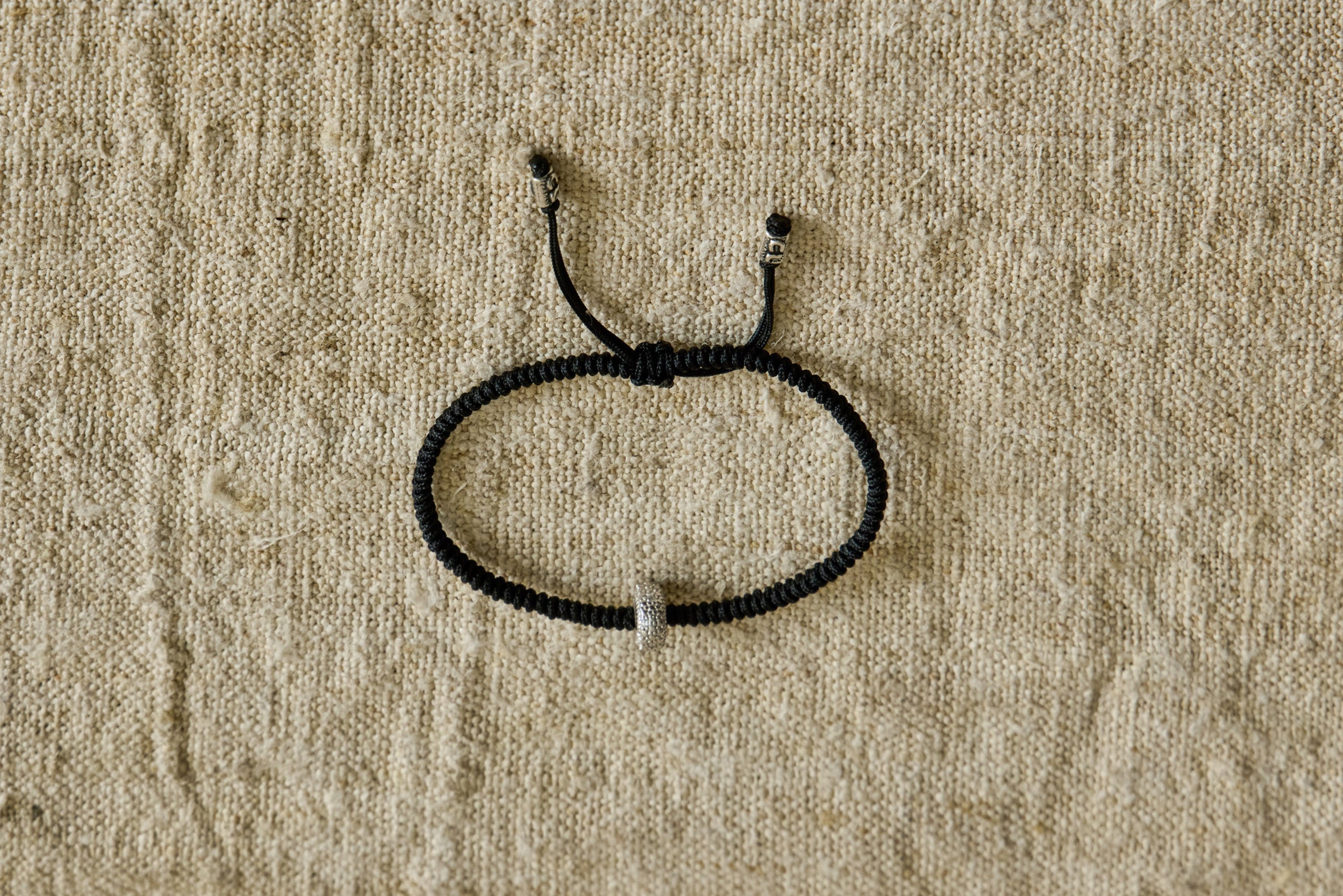 Diamond Pull-Tie Bracelet In Black