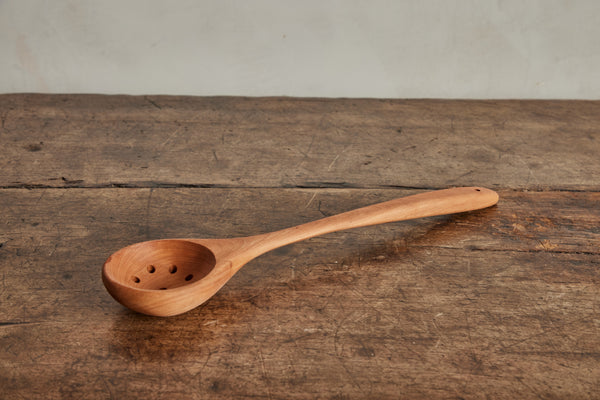 Cherry Wood Rounded Slotted Spoon