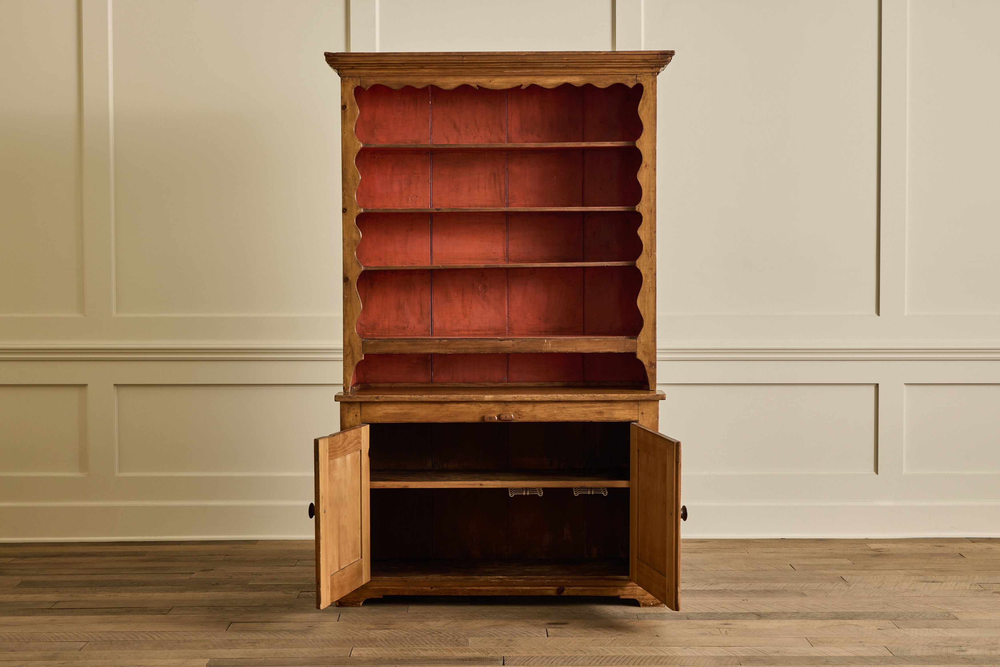 Pine Painted Stepback Cupboard