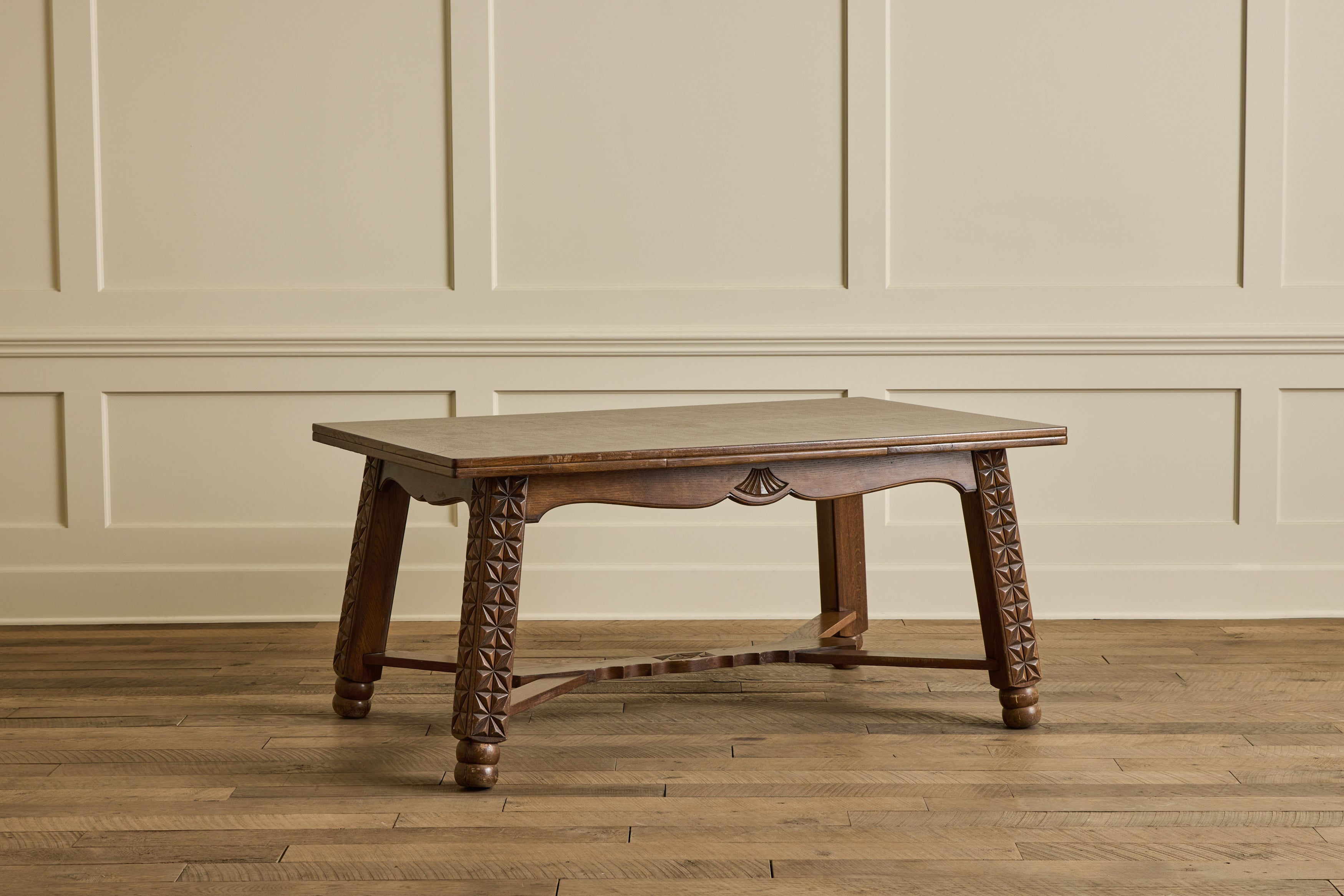 French Carved Oak Dining Table