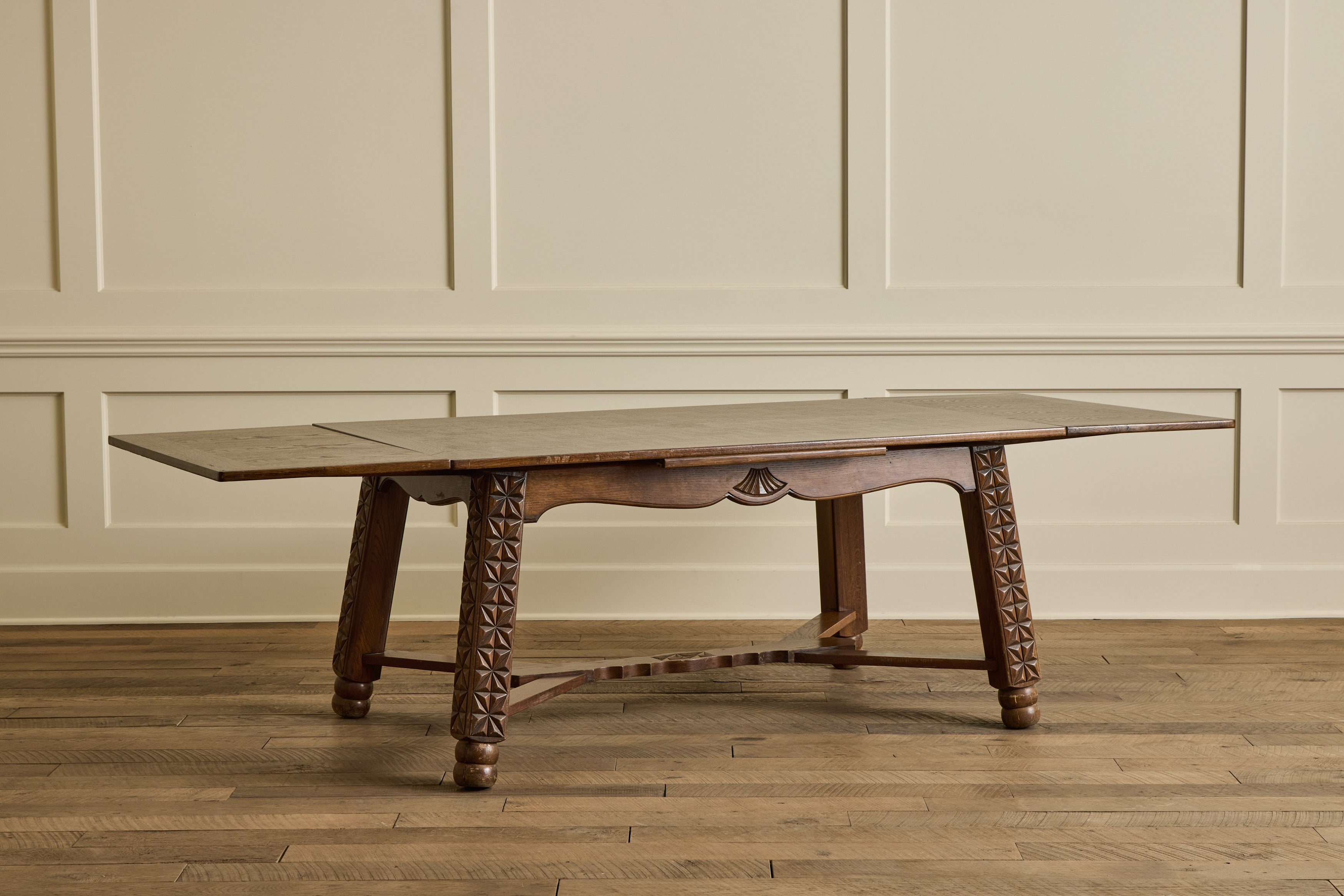 French Carved Oak Dining Table