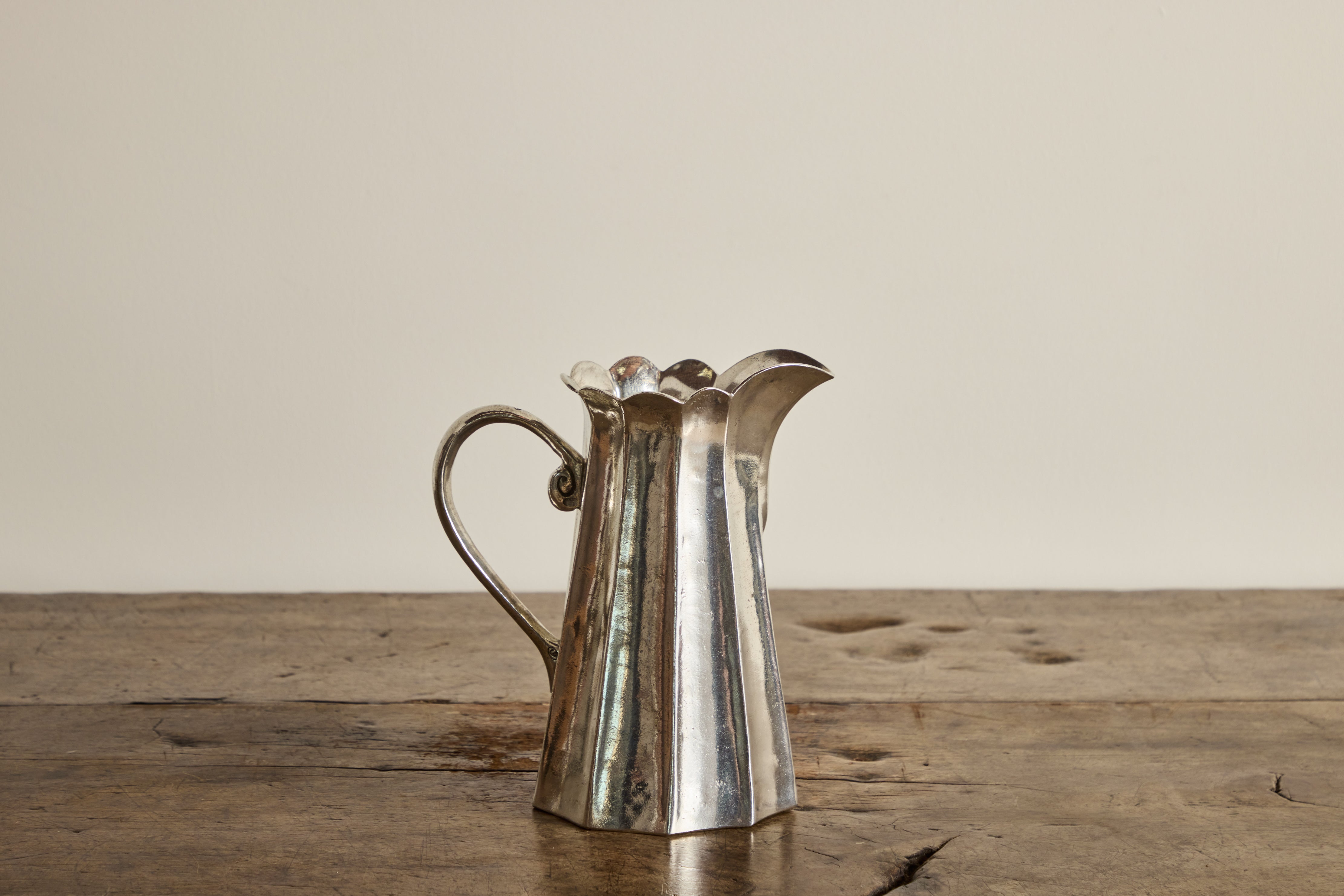 Italian Pewter Scalloped Pitcher
