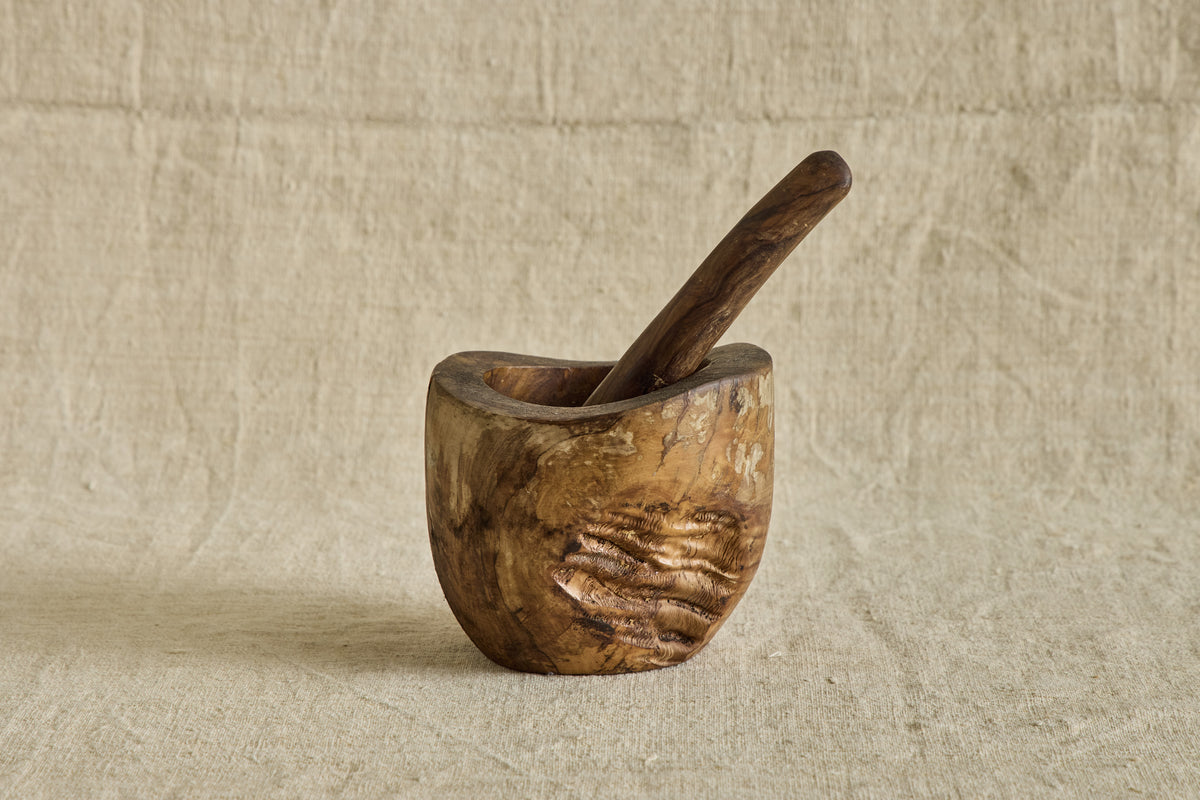 VTG WOOD MORTAR & PESTLE