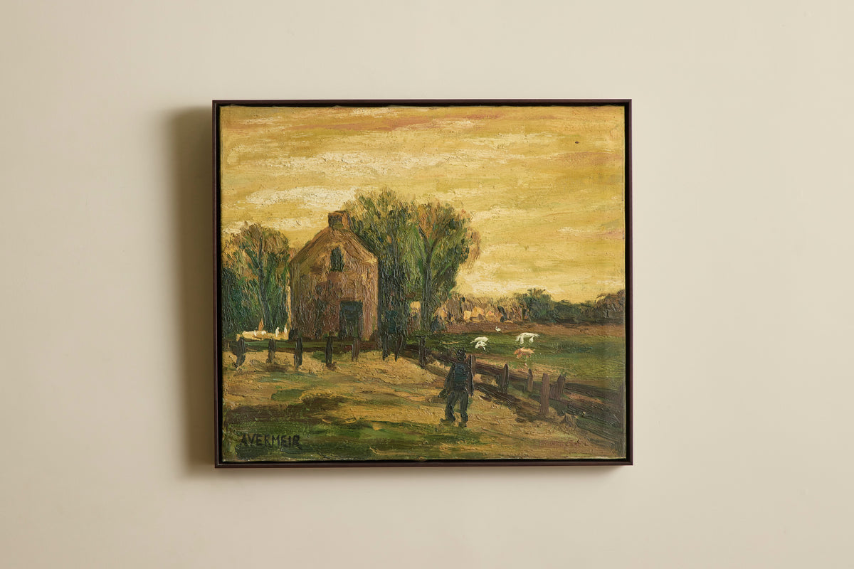 VTG YELLOW SKY FARMSCAPE PAINTING