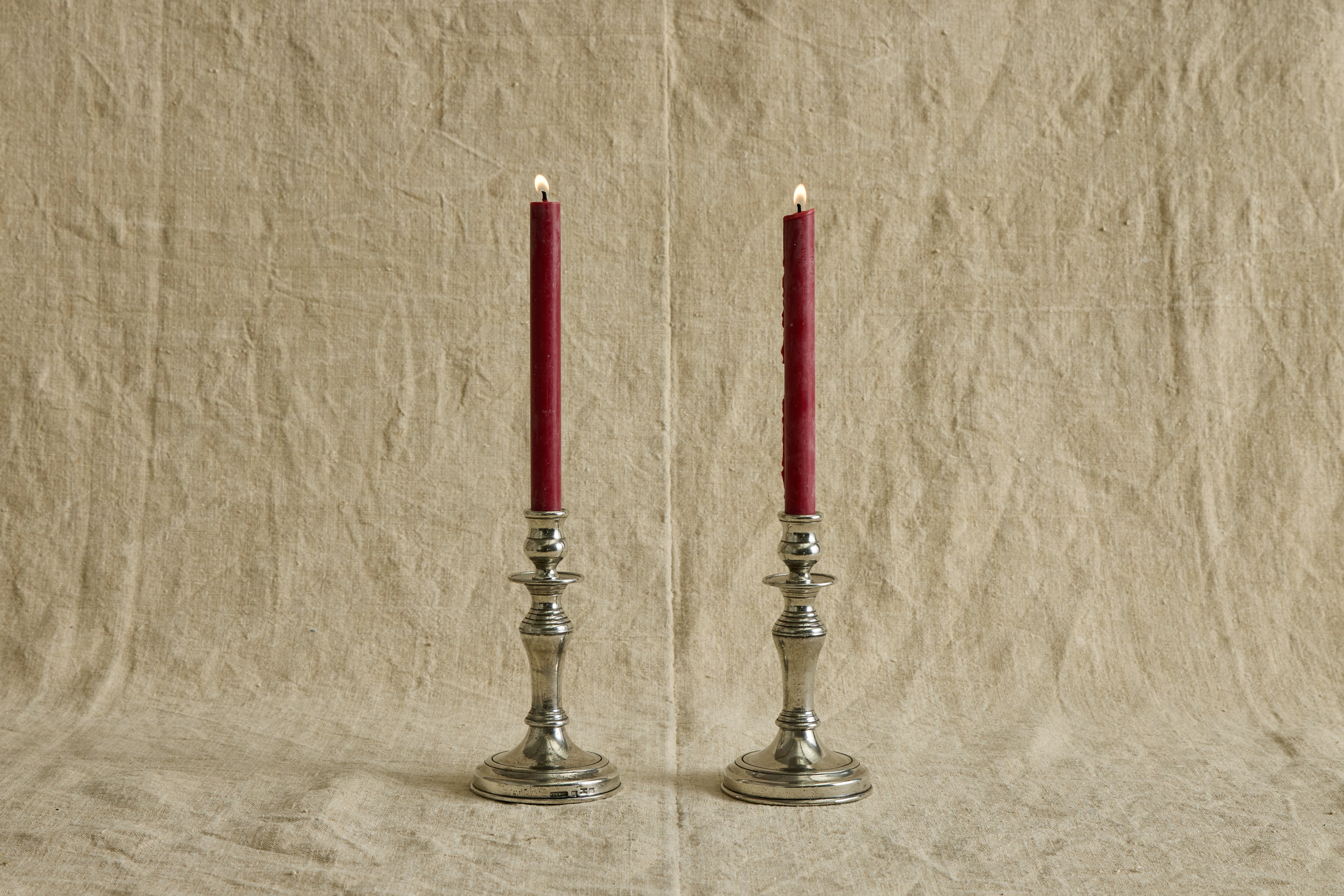 Italian Pewter Candlestick Holder
