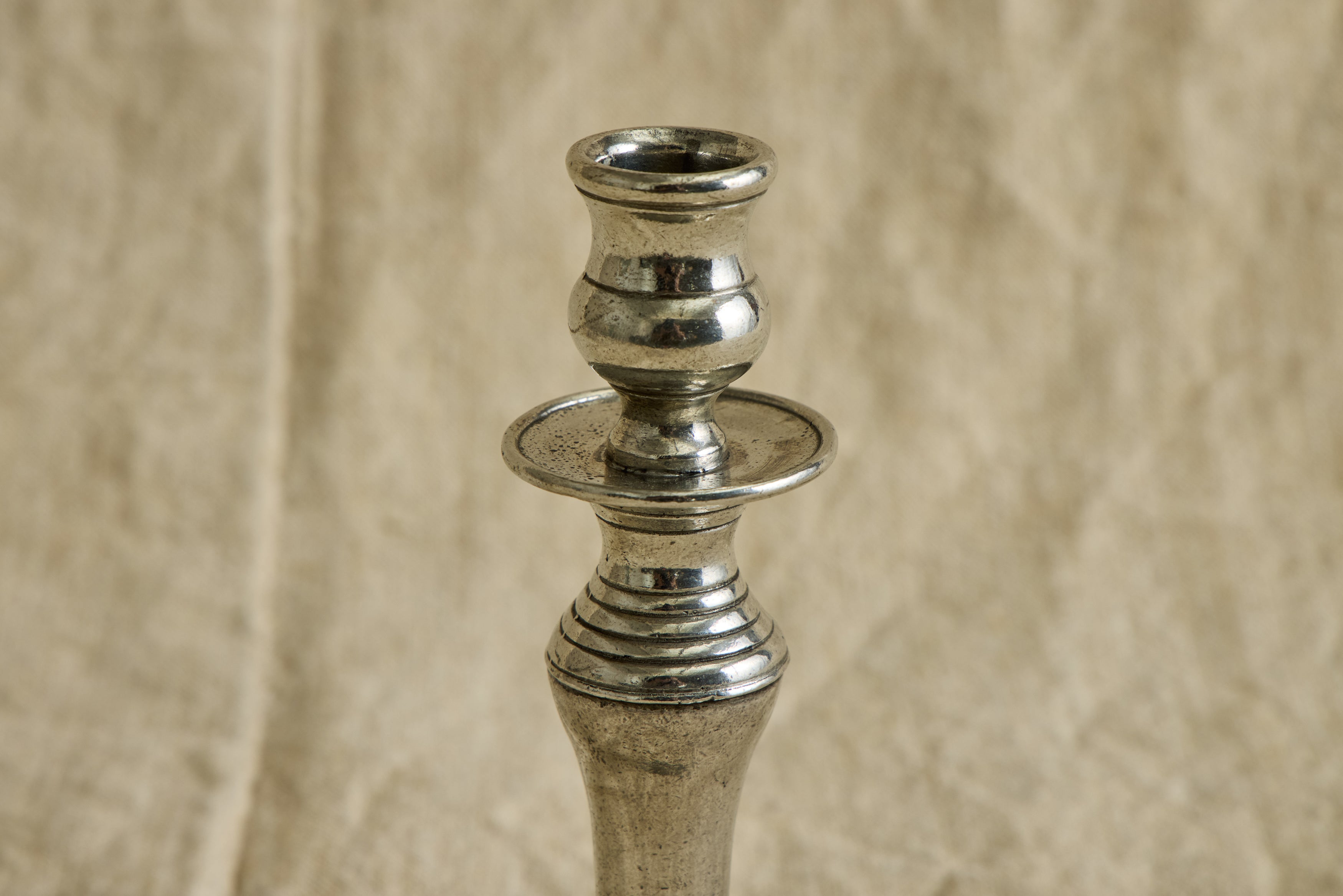 Italian Pewter Candlestick Holder