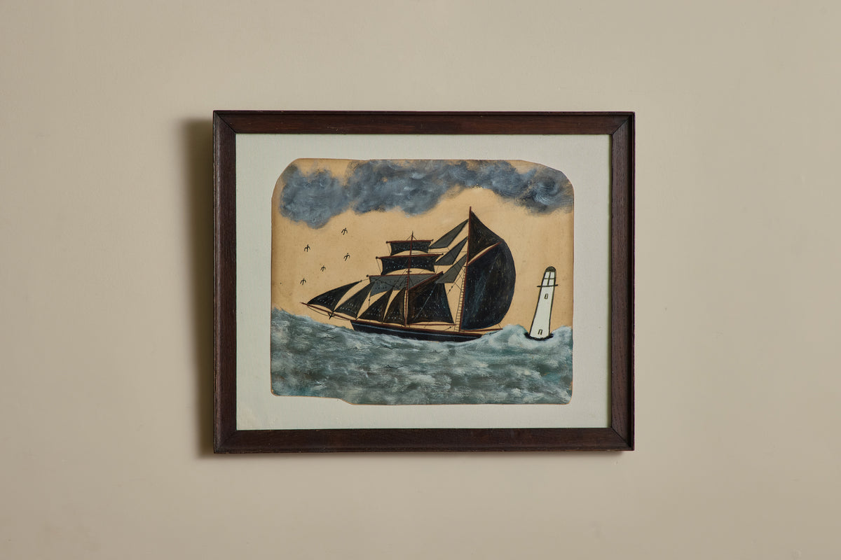Schooner and Dolphins