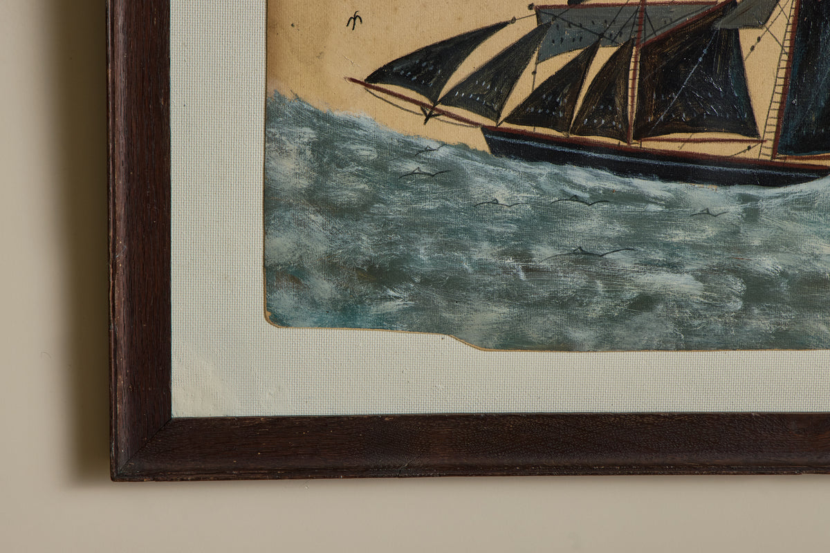 Schooner and Dolphins