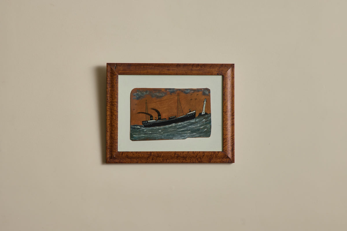 Steamer against Orange Sky 18x15
