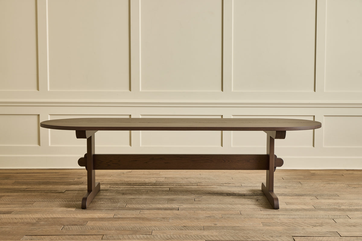Oval Trestle Dining Table, 108"
