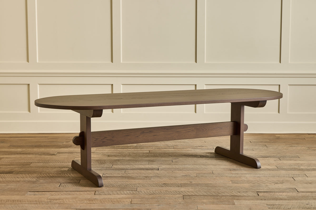 Oval Trestle Dining Table, 108"