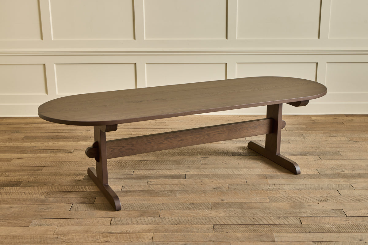 Oval Trestle Dining Table, 108"