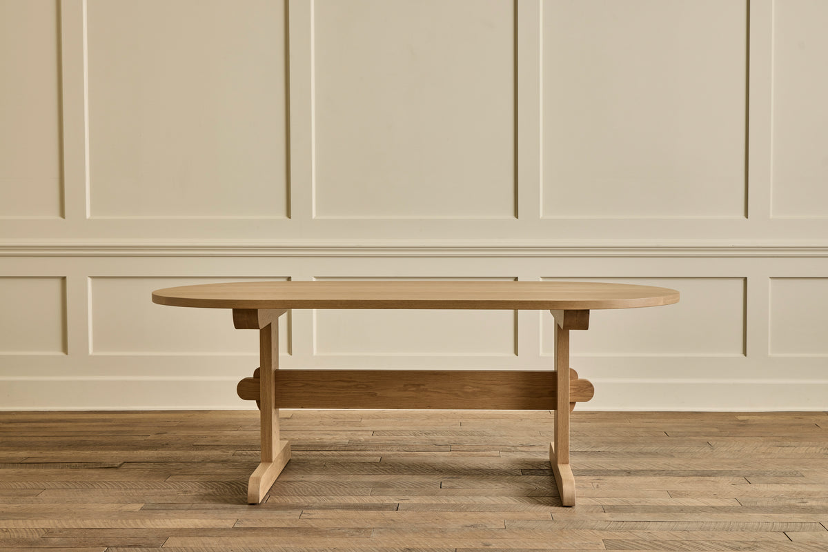 Oval Trestle Dining Table, 82"
