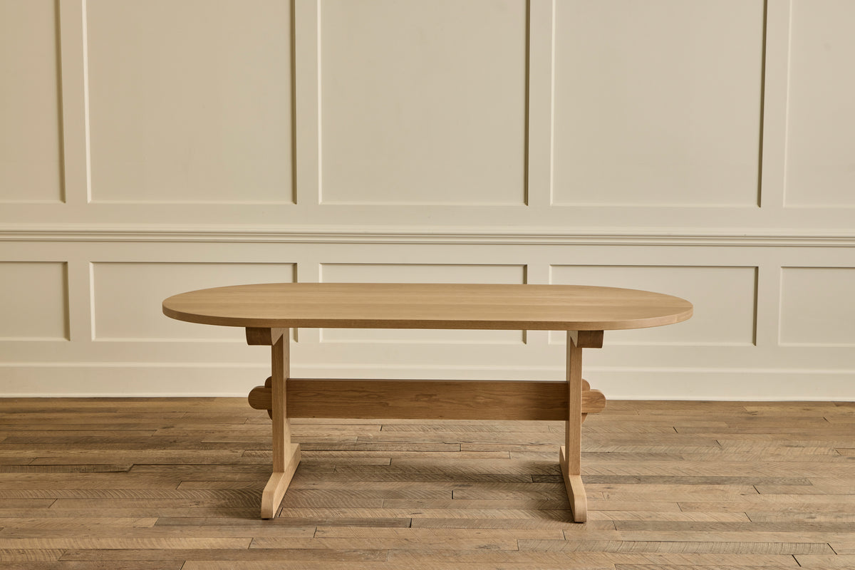 Oval Trestle Dining Table, 82"